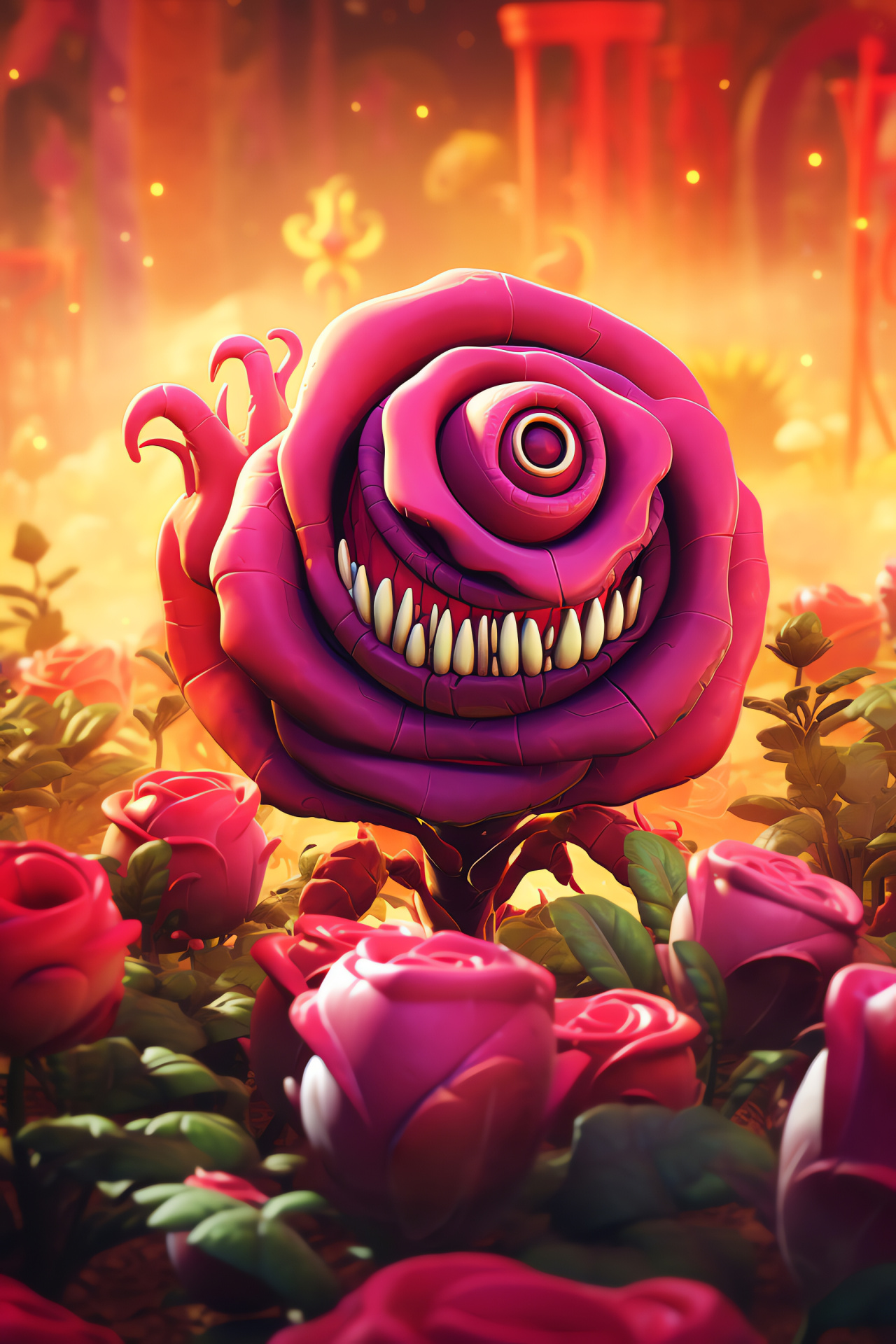 Rose character, Icy blue gaze, Supple form, Gentle visage, Mystical wand from Pvz Garden Warfare 2, HD Phone Image