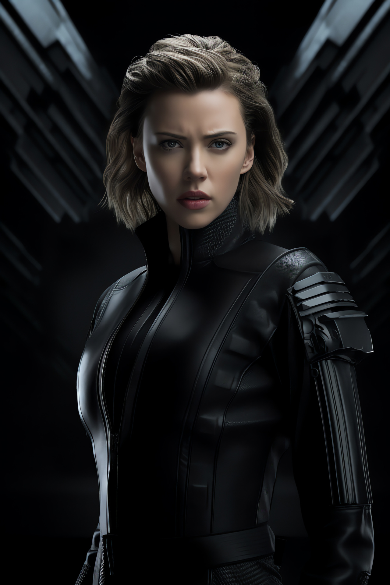 Scarlett Johansson, Ghost in the Shell, Sci-fi character, Futuristic film, Lead role, HD Phone Image