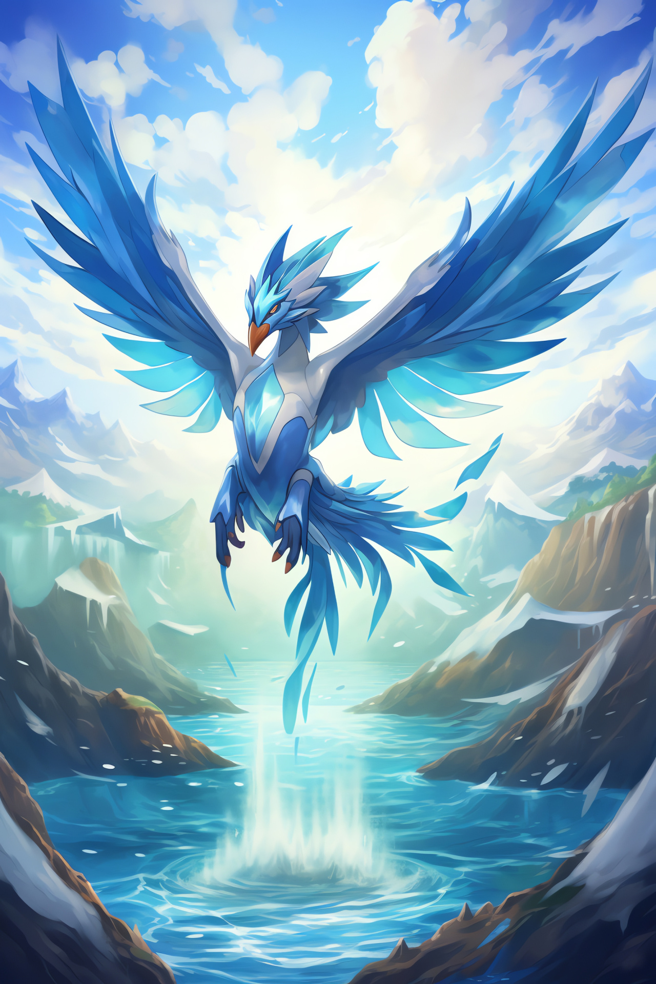 Mega Latios, gaming dimension, enigmatic travel, esoteric realm, mystical encounter, HD Phone Wallpaper