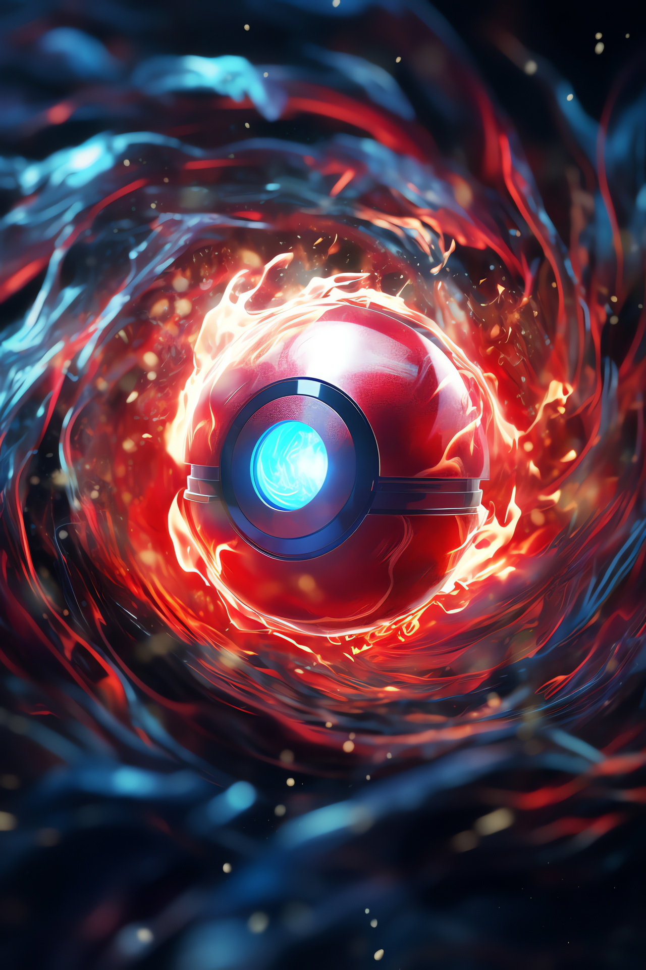 Pokeball spectacle, Cosmic whirl, Dazzling spectrum, Mesmeric display, Electric flecks, HD Phone Wallpaper