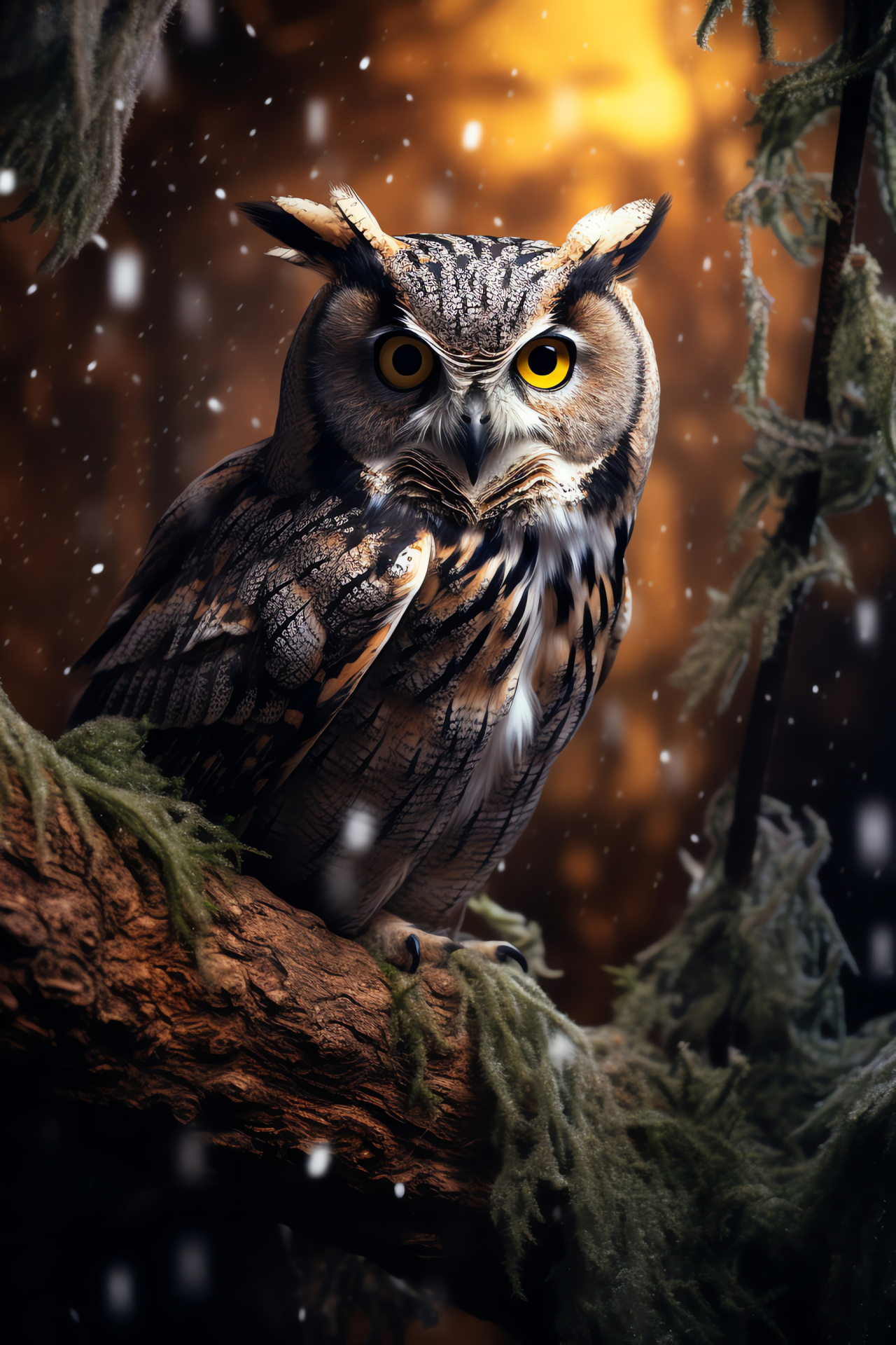 Owl footprint, nocturnal raptor, forest predator, sharp talons, haunting habitat, HD Phone Image