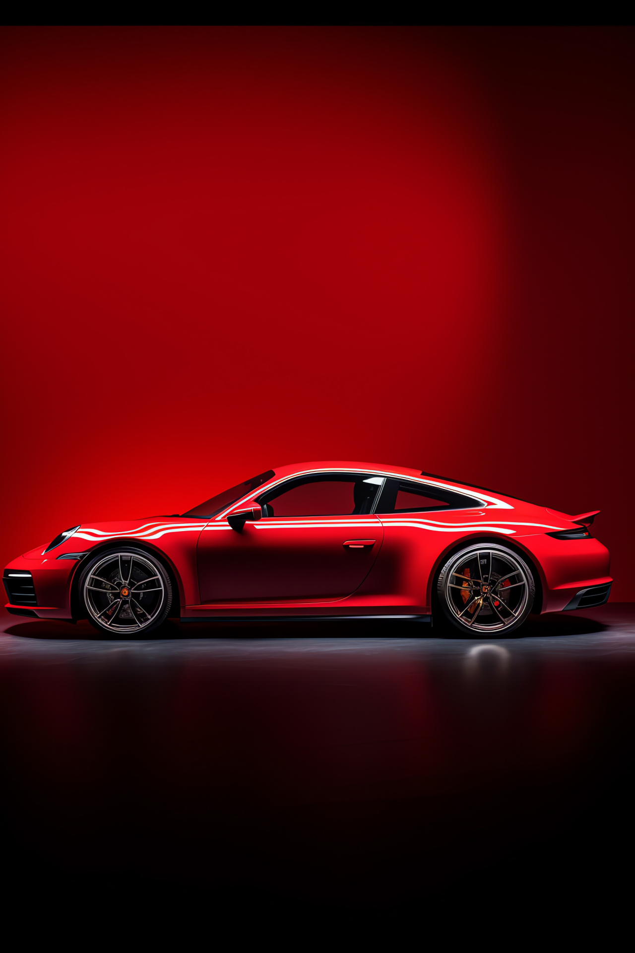 911 Porsche against crimson, German sports coupe, Precision automotive design, Luxurious styling, Performance vehicle, HD Phone Wallpaper