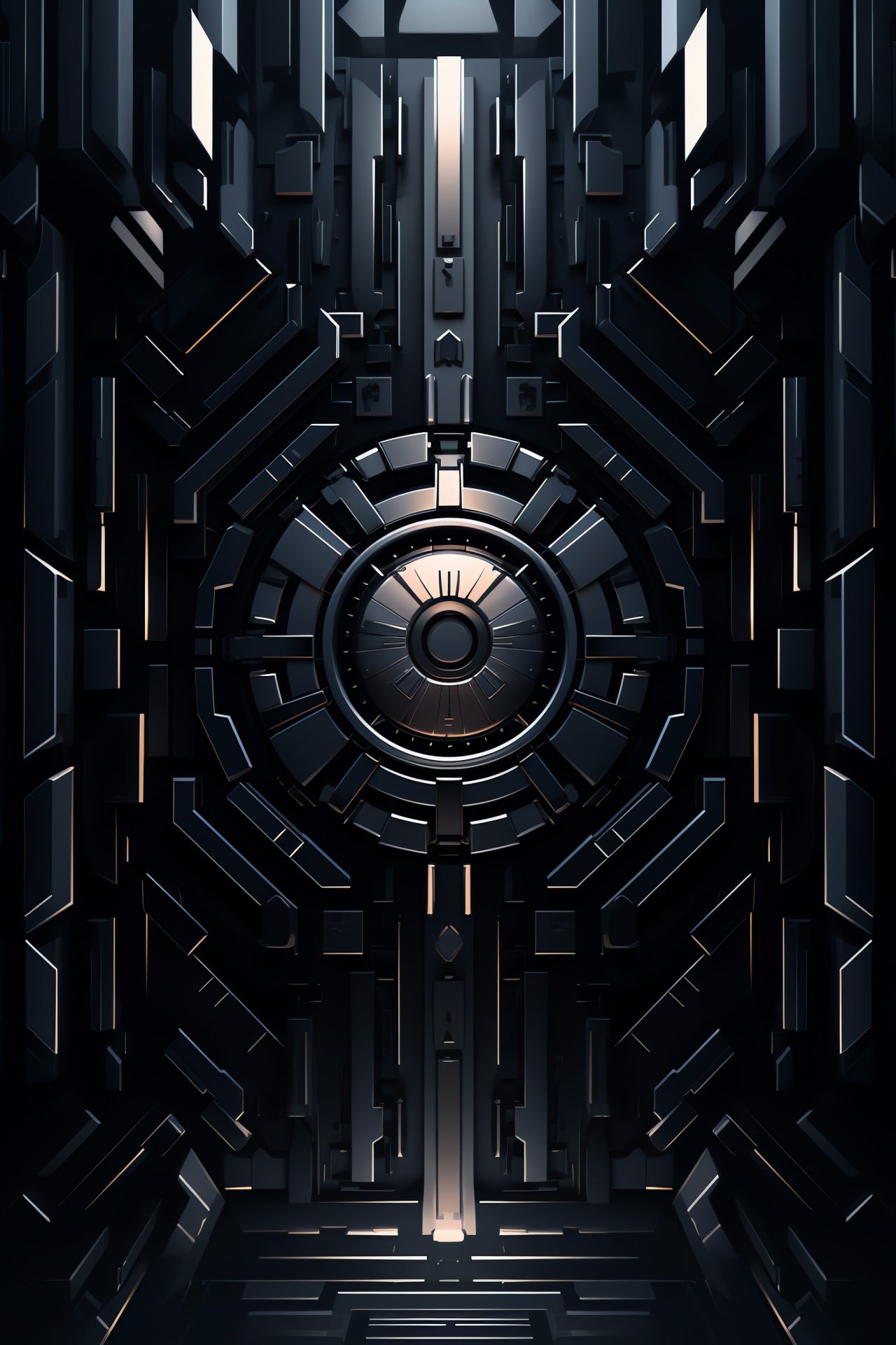 Portal series turret, Protective automaton, Intricate design backdrop, Ruby optic sensor, Streamlined machine, HD Phone Wallpaper