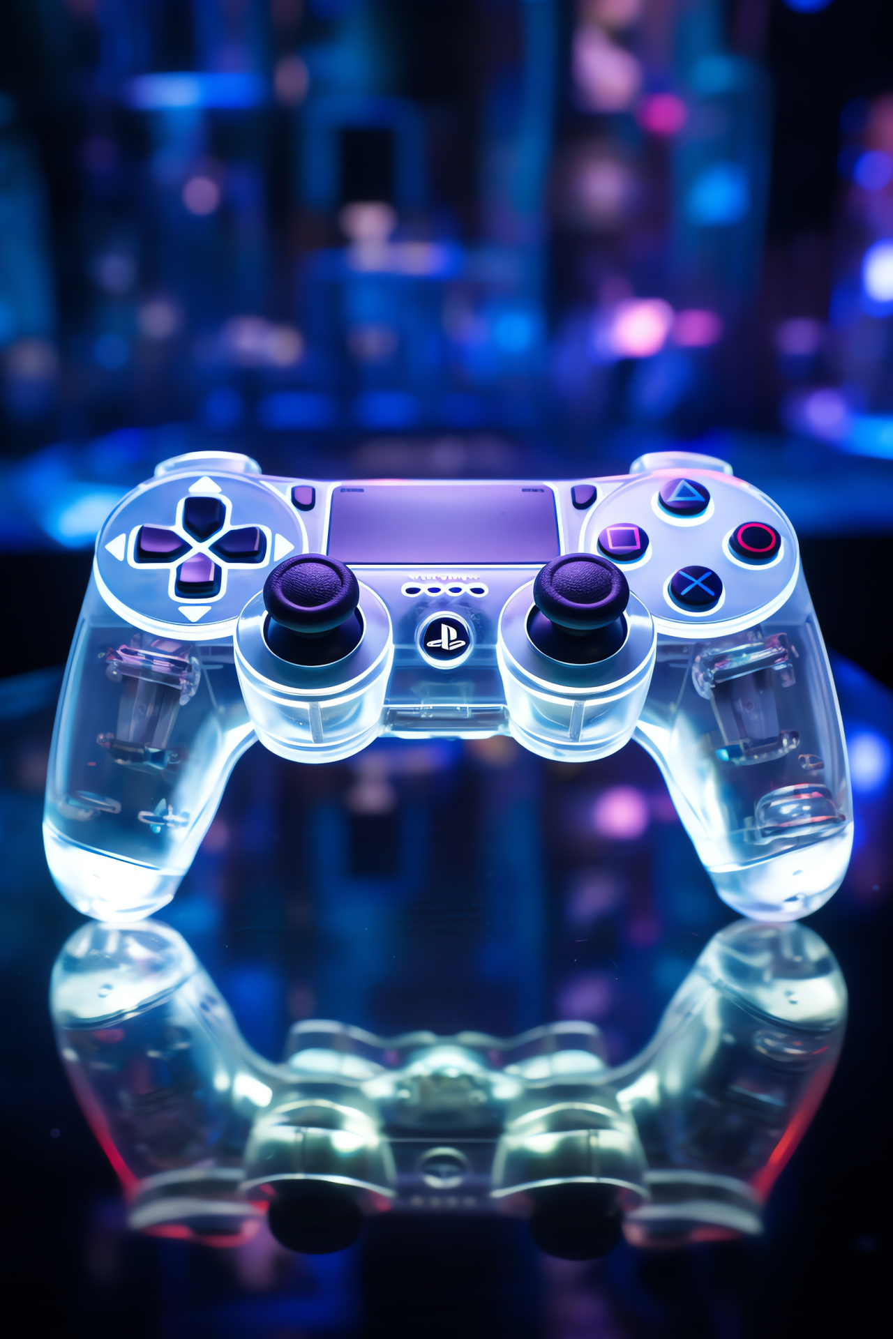 DualShock 3 device, Interactive gameplay tool, Metallic sheen, Illumination highlights, High-tech gaming gear, HD Phone Wallpaper