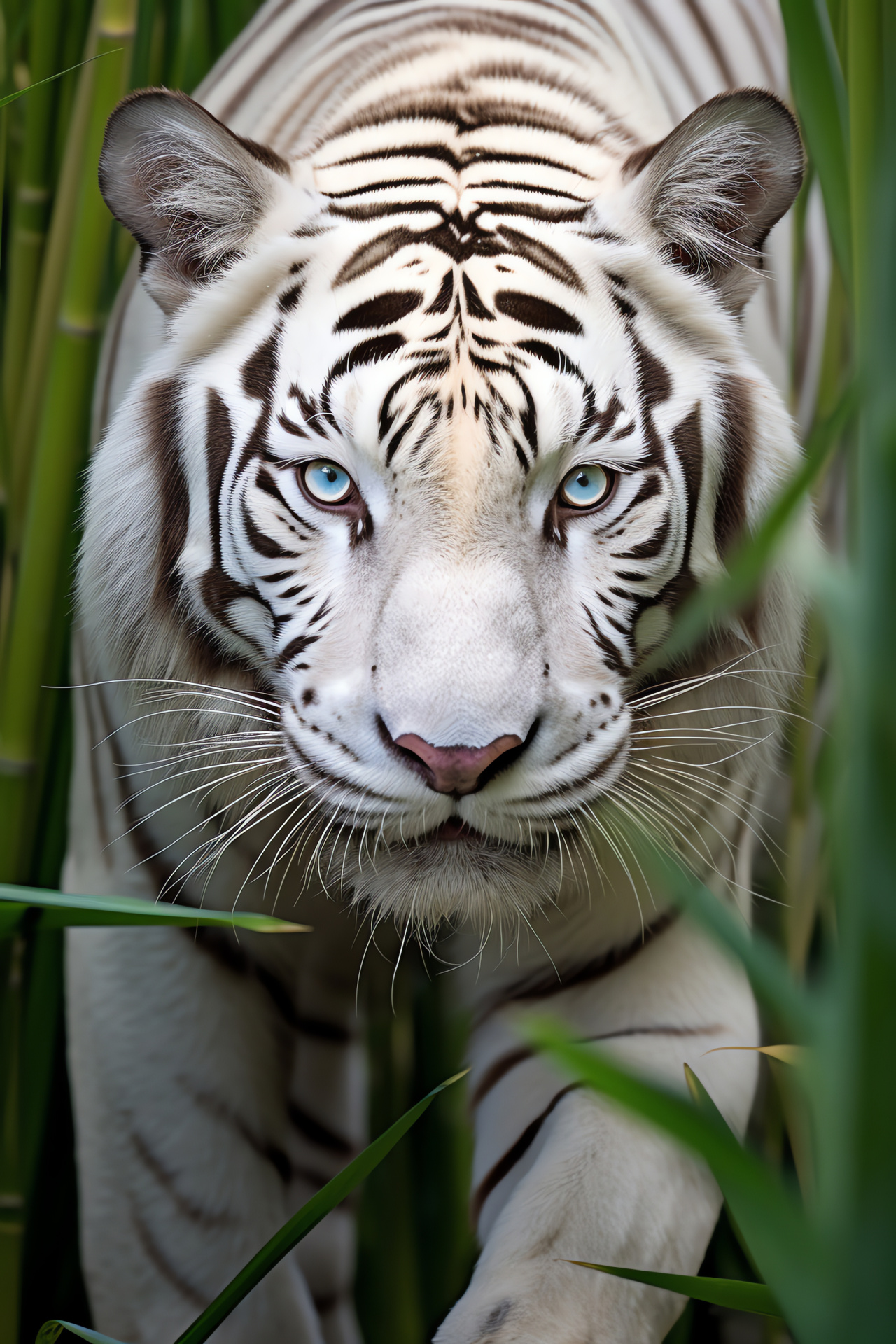 White Tiger, Feline elegance, Carnivorous mammal, Rare big cat, Majestic wildlife, HD Phone Wallpaper