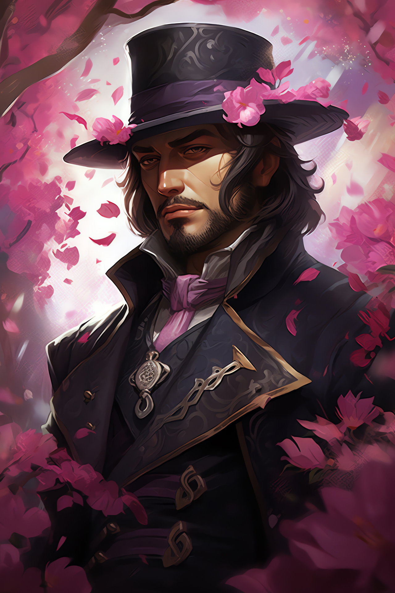 Twisted Fate, Spirit Blossom locale, festival ambiance, tranquil Zen garden, cherry blossoms, HD Phone Image