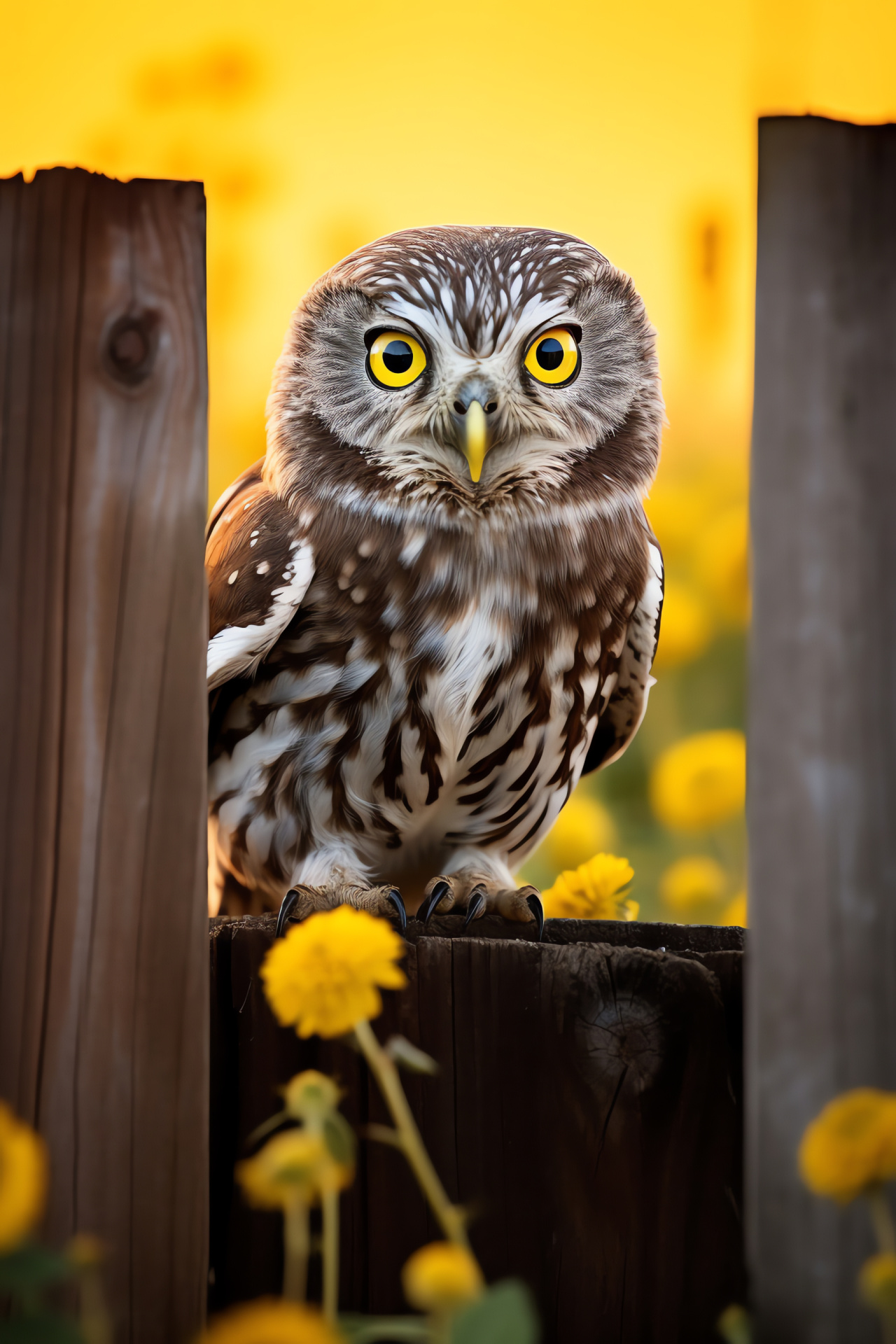 Athena noctua, miniature bird, countryside environment, avian stature, timber perch, HD Phone Wallpaper