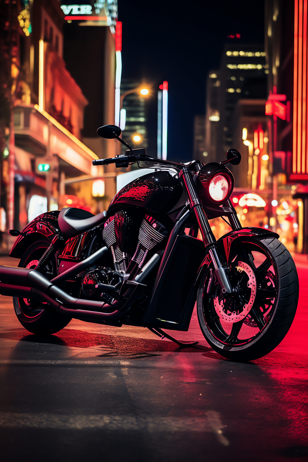 Vegas 8-Ball by Victory, Motorcycle custom styling, Street performance, Blacked-out aesthetics, Cruiser class, HD Phone Wallpaper