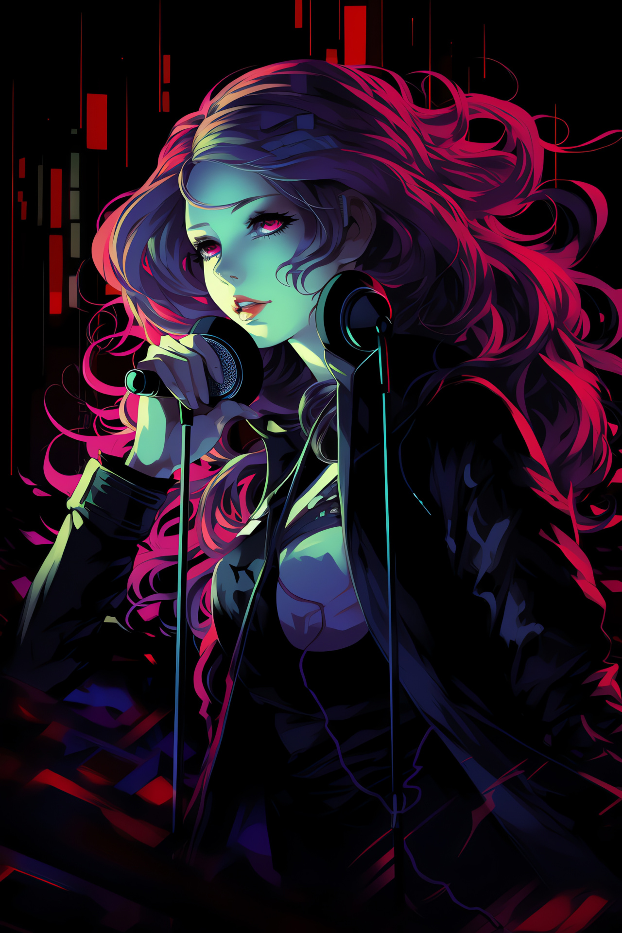 Rise Kujikawa Persona 4 HD, Idol singer persona, Hues of magenta, Entertainer motif, Portrait of character, HD Phone Image