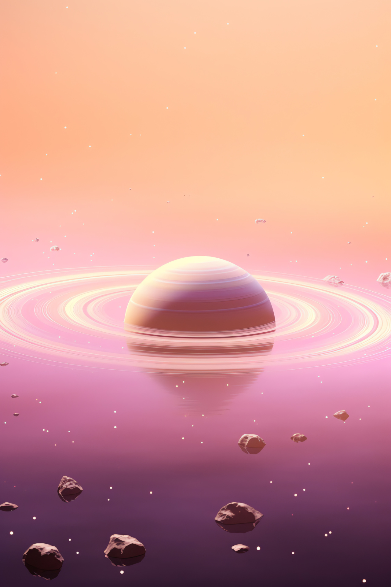 Planet Saturn, iconic planetary rings, soft cosmic lighting, space beauty, HD Phone Wallpaper