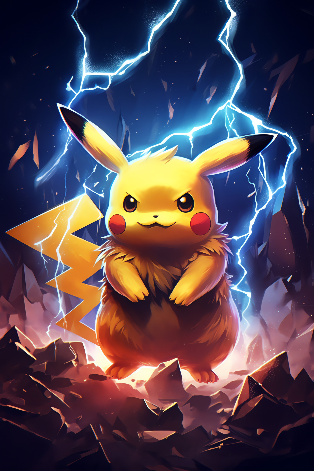 Pikachu, Pokmon franchise, Electric type mascot, Joyful expression, Popular anime character, HD Phone Wallpaper