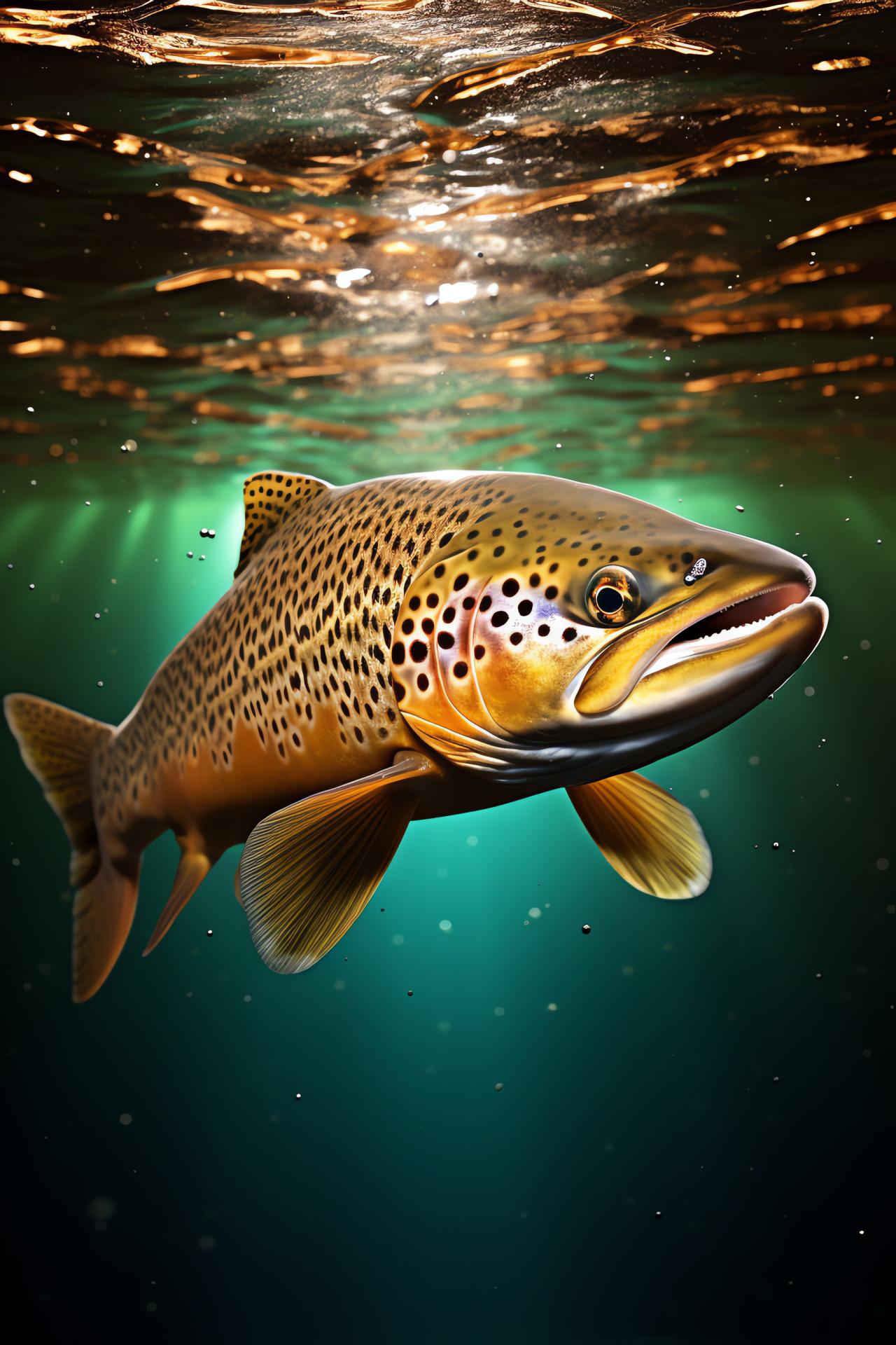 Trout, freshwater fish, swift swimmer, aquatic fauna, stream inhabitant, HD Phone Image