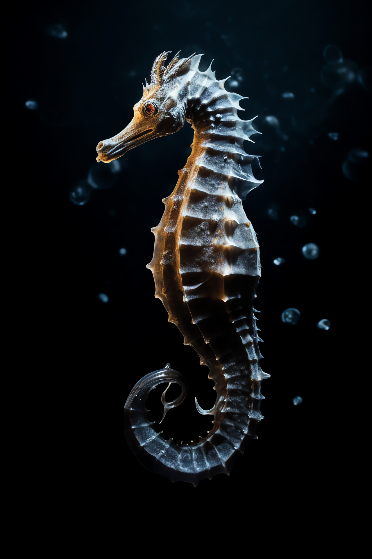 Sea Horse, Silver Sea Horse, Marine creature, Aquatic elegance, Underwater photography, HD Phone Image