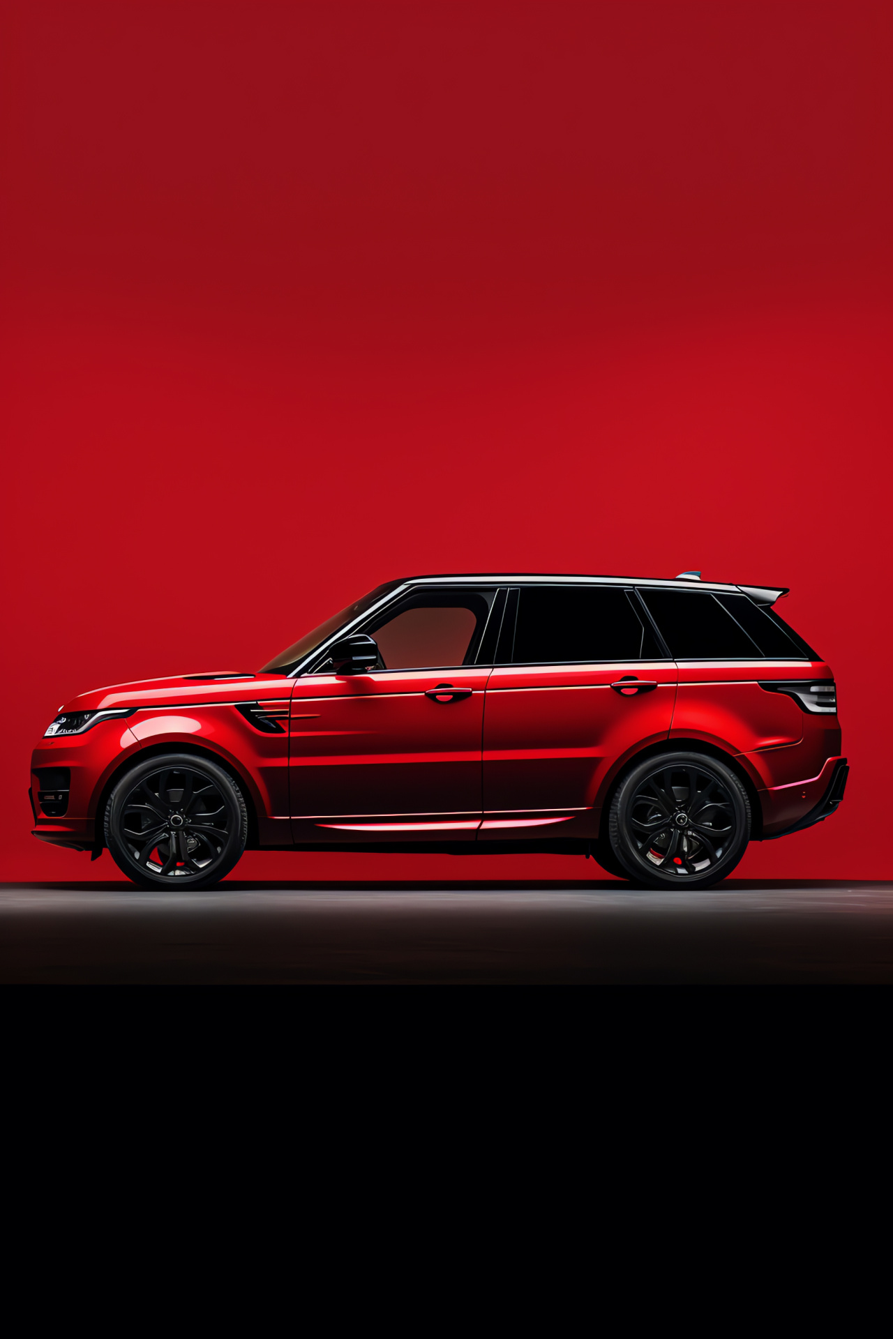 2018 Range Rover Sport, Profile of car design, Rich red paintwork, Automotive allure, Forceful presence, HD Phone Image