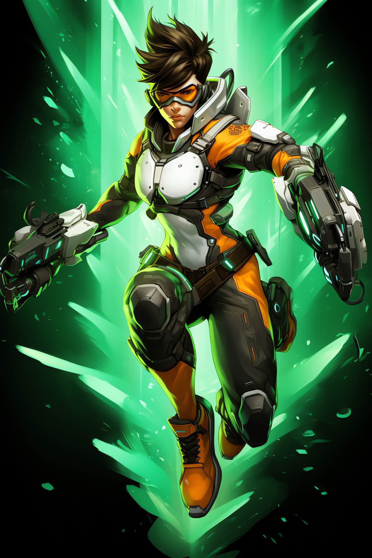 Tracer, Overwatch hero, Rapid movement gameplay, Pulse pistols, Popular science fiction universe, HD Phone Image