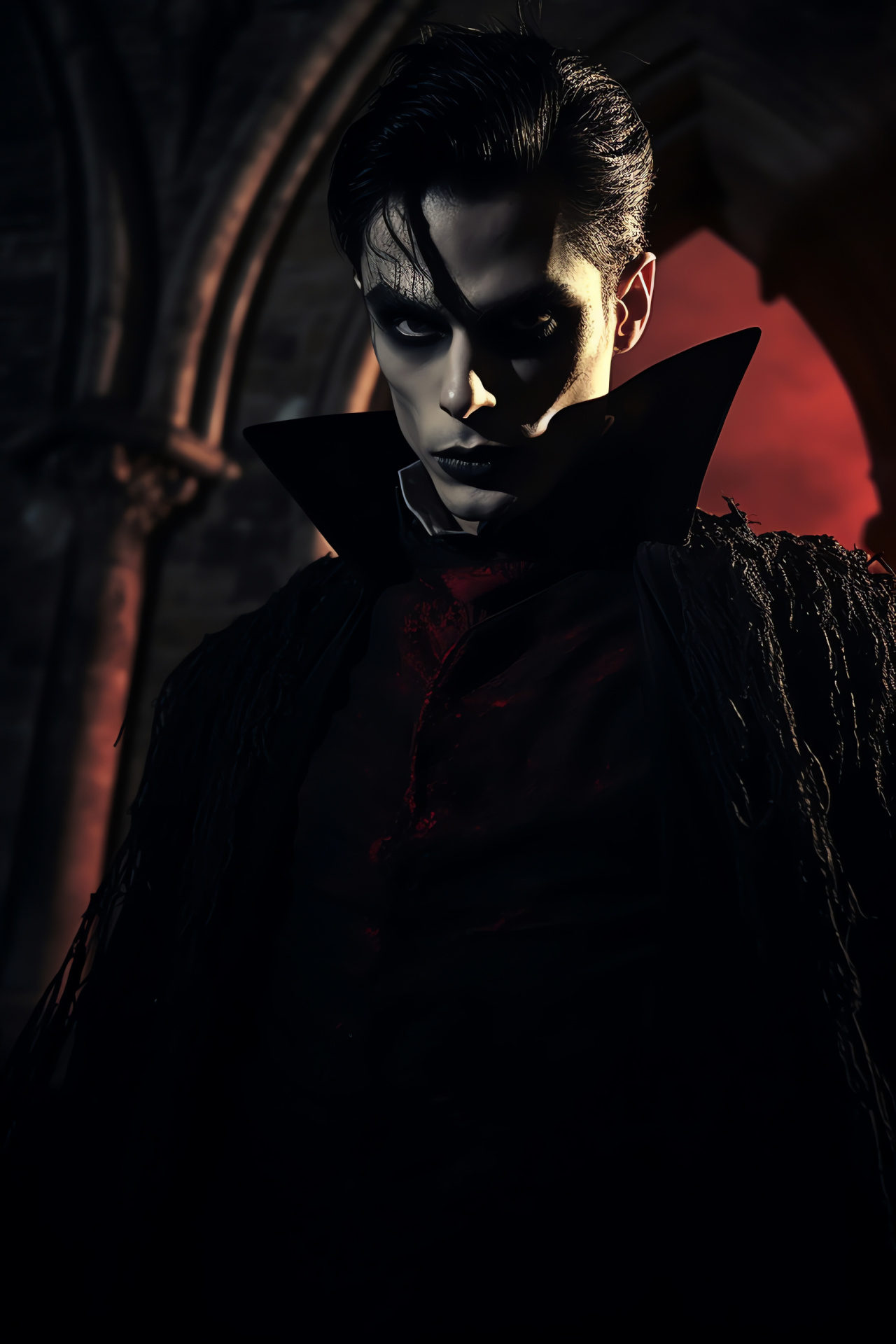 Halloween vampire myth, Sharp teeth creature, Gothic night ambiance, Blood-thirsty fiction, Bewitching moonlight, HD Phone Wallpaper