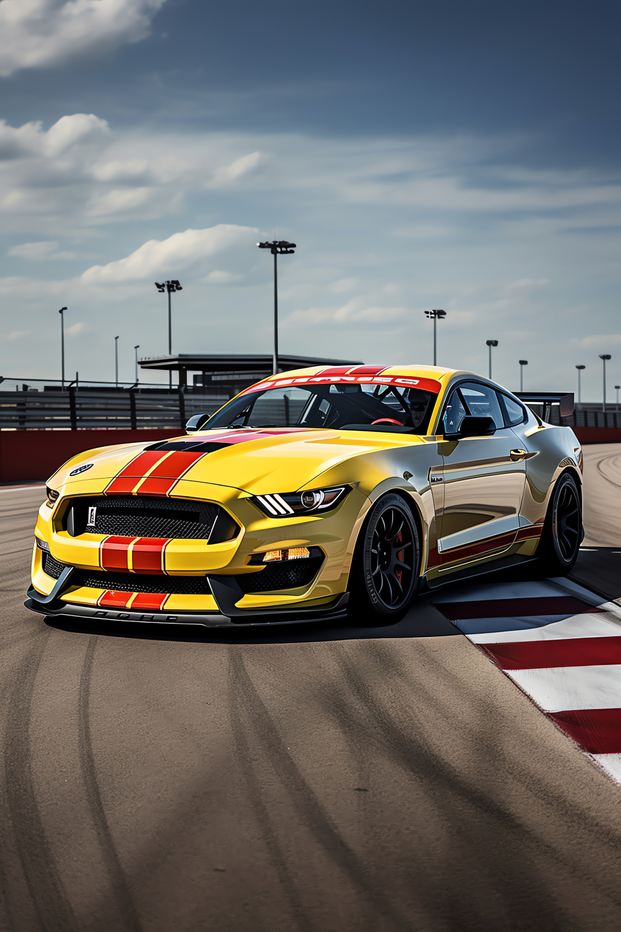 Shelby Mustang GT350R, Circuit of the Americas outing, enhanced aerodynamics, race-ready posture, motorsport feel, HD Phone Image