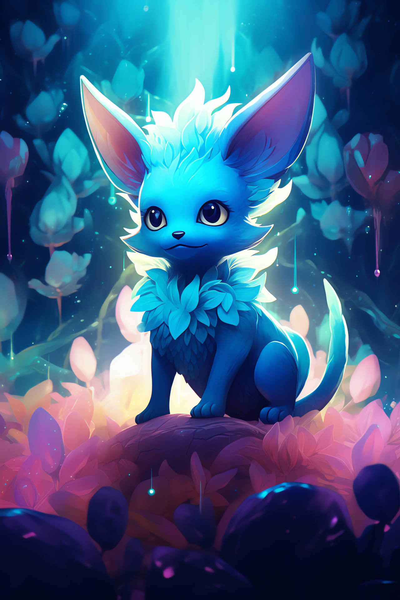 Vaporeon aquatic grace, Scales of cerulean, Pokemon of water, Oceanic eyes, Droplet reflection, HD Phone Image