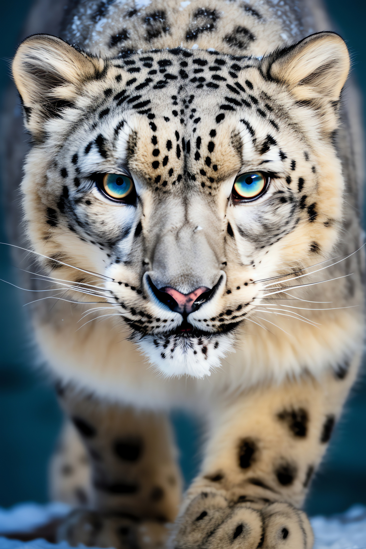 Snow Leopard, Regal wildlife, Leopard rosettes, Snowy camouflage, Predator in repose, HD Phone Wallpaper