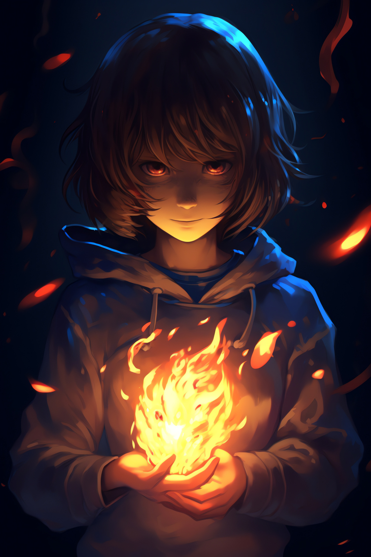 Undertale protagonist, Frisk, Role-playing game, Pixelated character design, Emotional expression, HD Phone Image