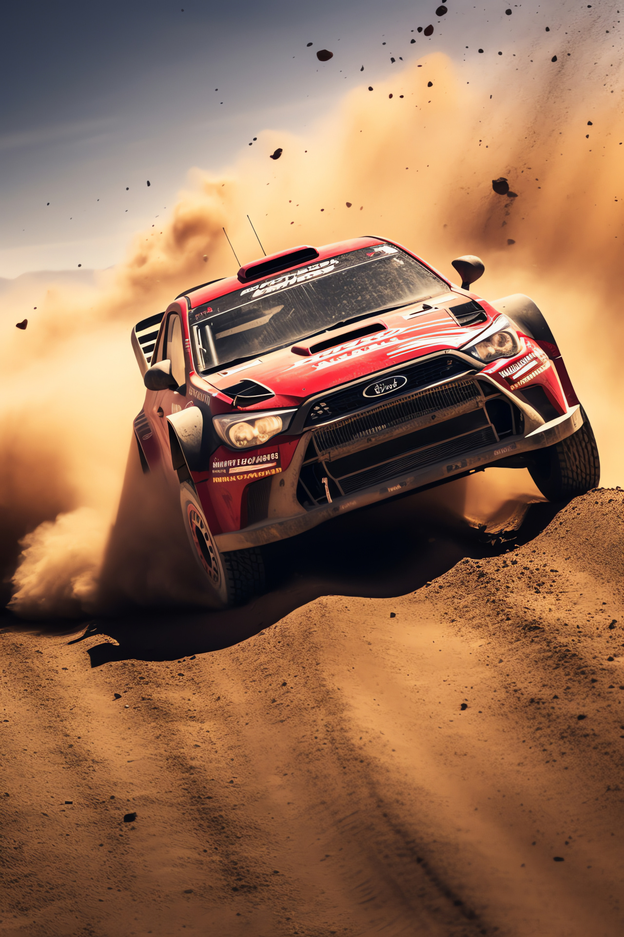 Rally car Baja race, Off-road competition, Desert landscape, Advanced vehicle suspension, Rally dust trail, HD Phone Image