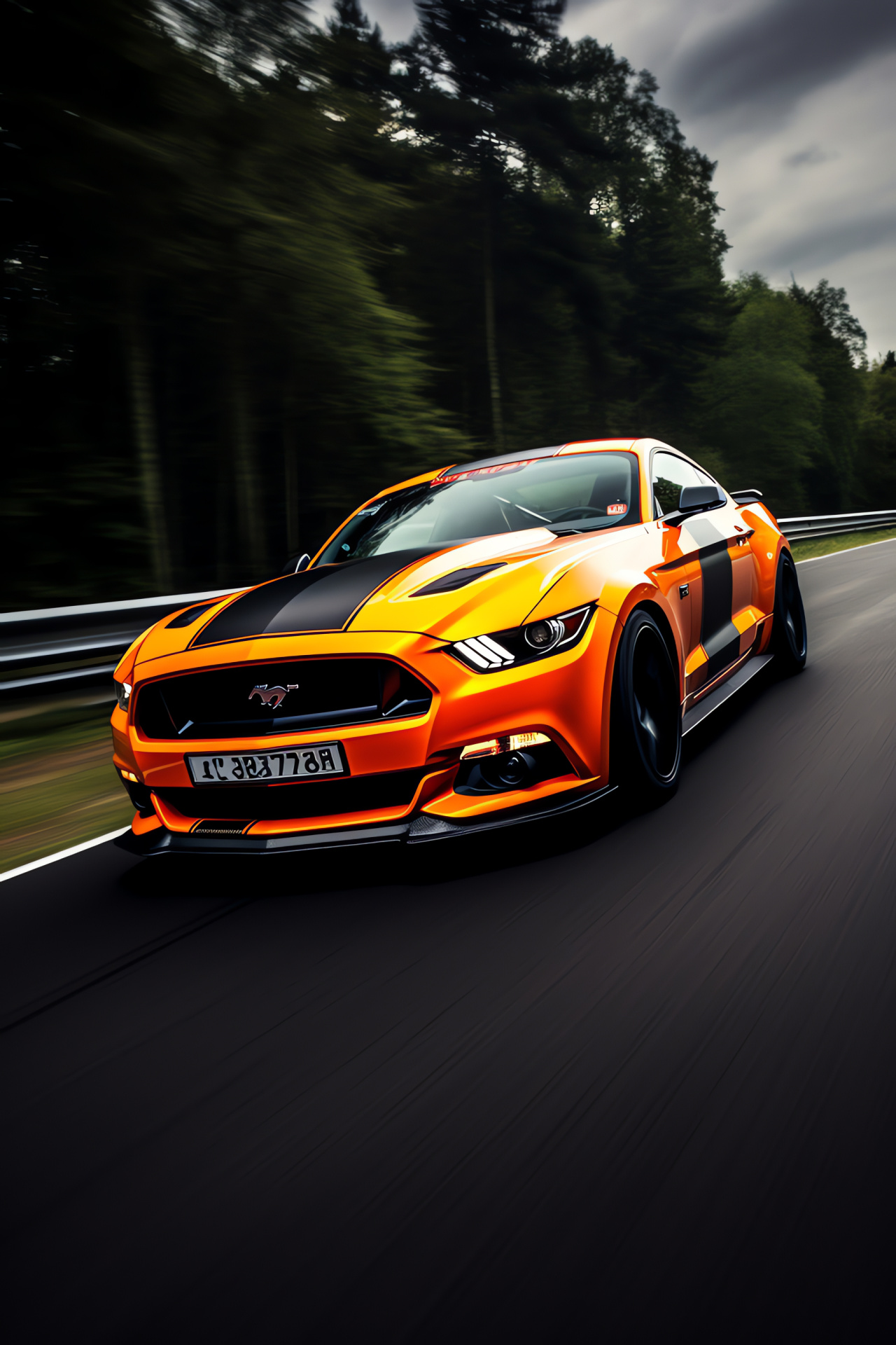 Ford Mustang, German race track, Engineered handling, Enhanced aerodynamics, Motorsport accessory, HD Phone Wallpaper