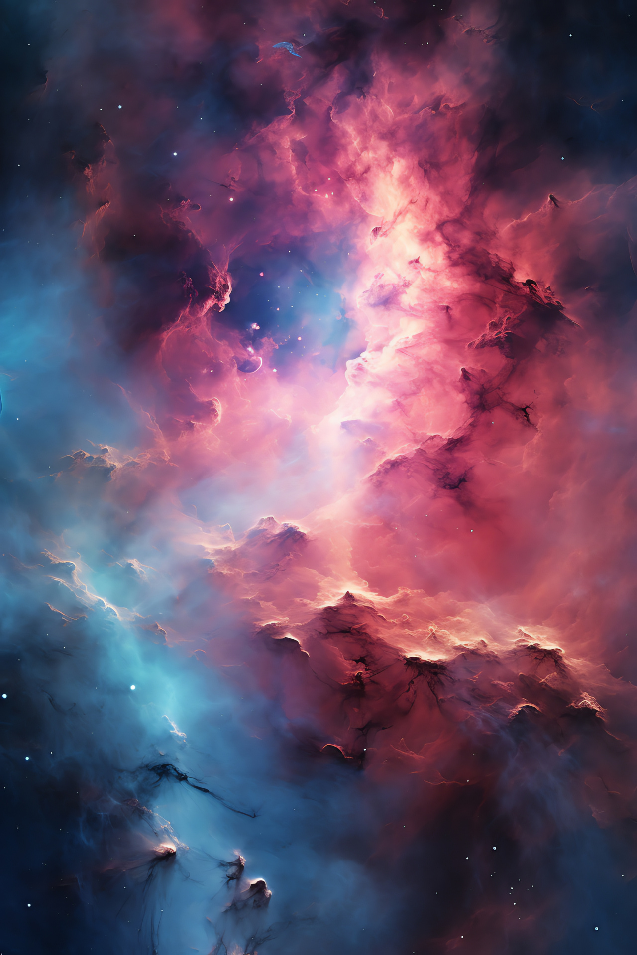 Lagoon Nebula, Star-forming regions, M8 constellation, Stellar nursery, Pink clusters, HD Phone Wallpaper