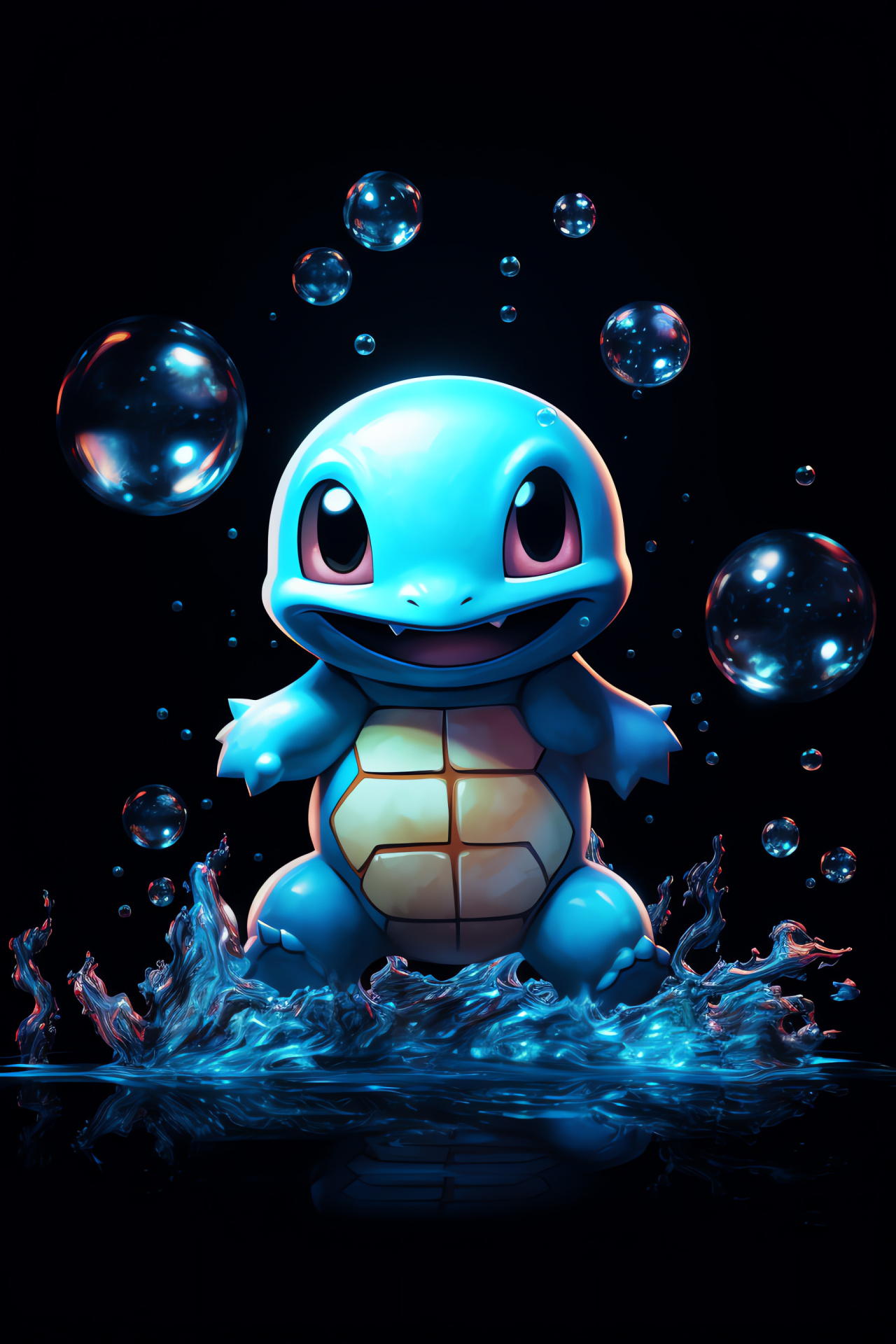 Kanto starter Pokmon, Aquatic turtle creature, Expressive facial features, Preparing for battle, Watery habitat, HD Phone Image