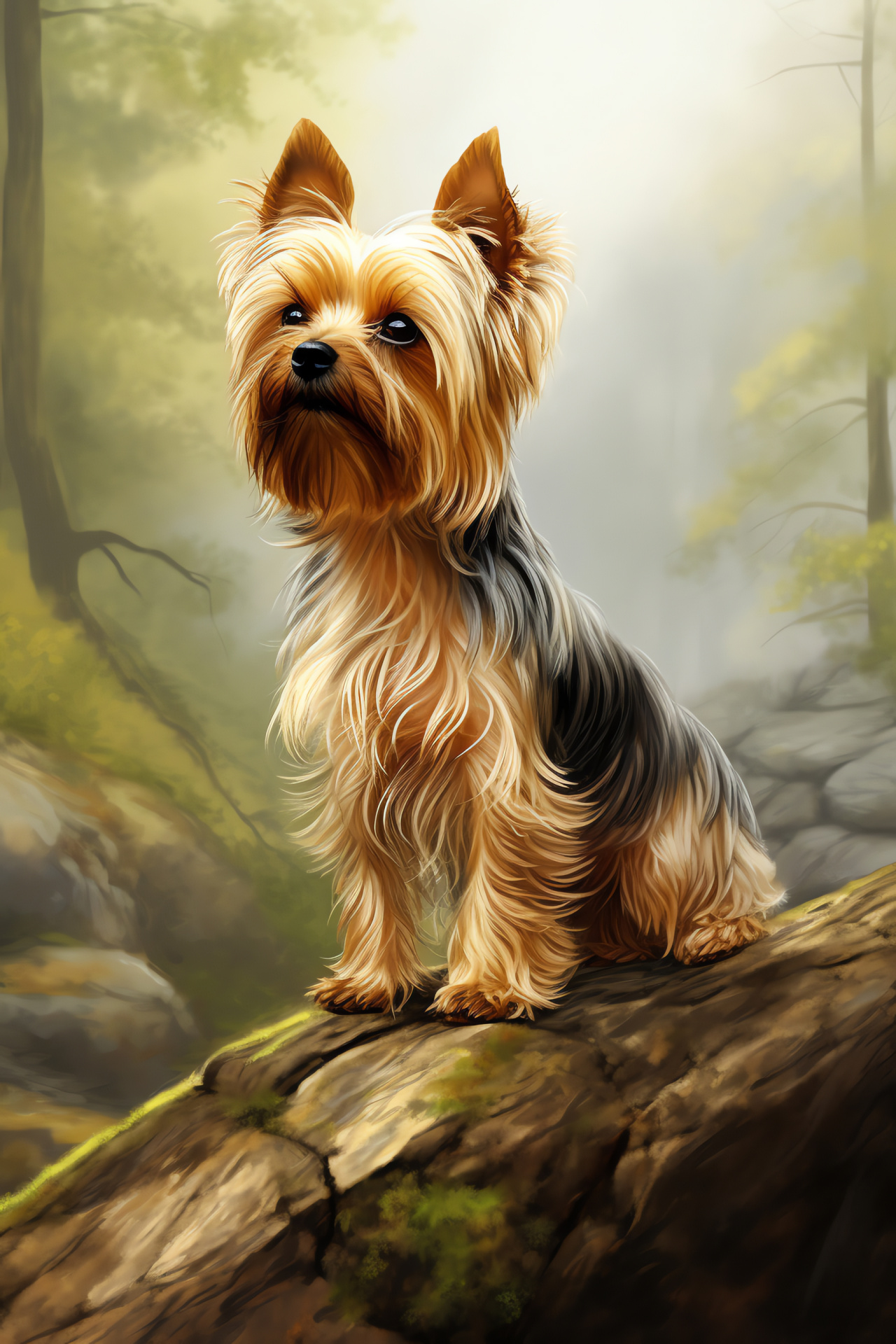 Yorkshire Terrier, Elegant canine, Small breed, Pet, Pampered companion, HD Phone Image