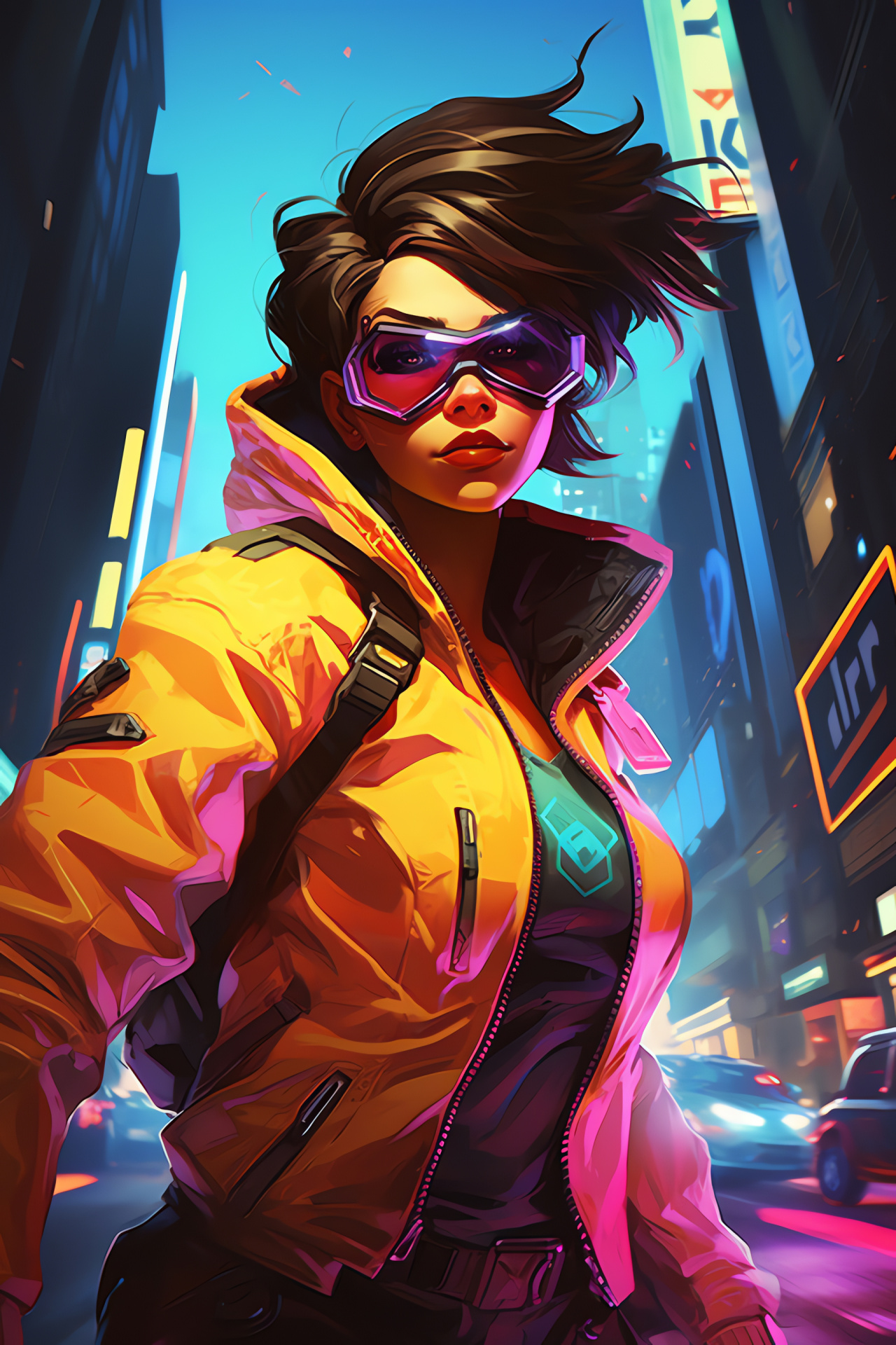 Overwatch Tracer, Time-jumping prowess, Striking suit hues, Gamer attire design, Artistry in gaming, HD Phone Image