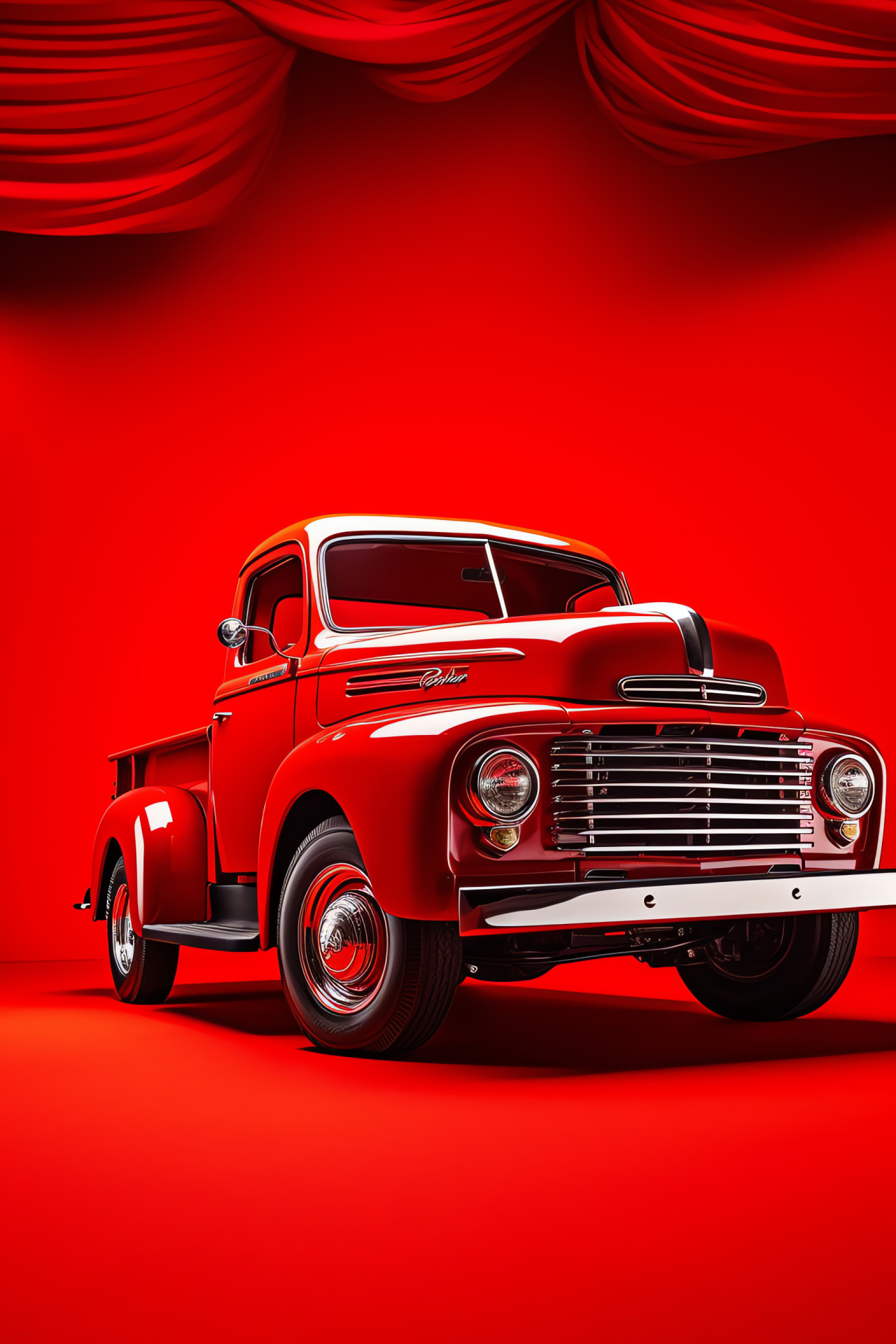 Ford F-650 truck, Classic automobile, Solid design, Collector's item, Red Ford transport, HD Phone Image