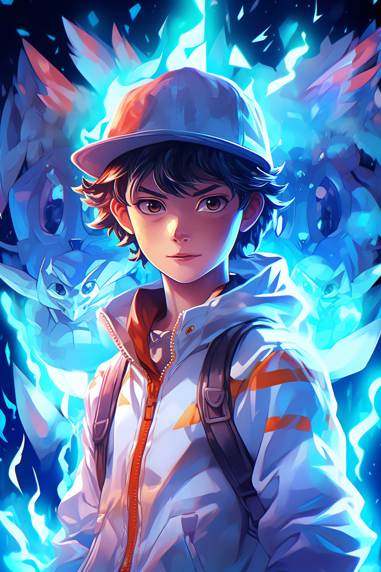 Pokemon White protagonist, Trainer Hilbert, Green-eyed character, Thoughtful demeanor, Tranquil stance, HD Phone Wallpaper