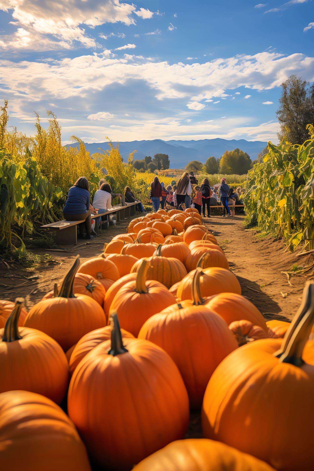 Pumpkin, Agricultural produce, Seasonal harvest, Rustic setting, Farm experience, HD Phone Image