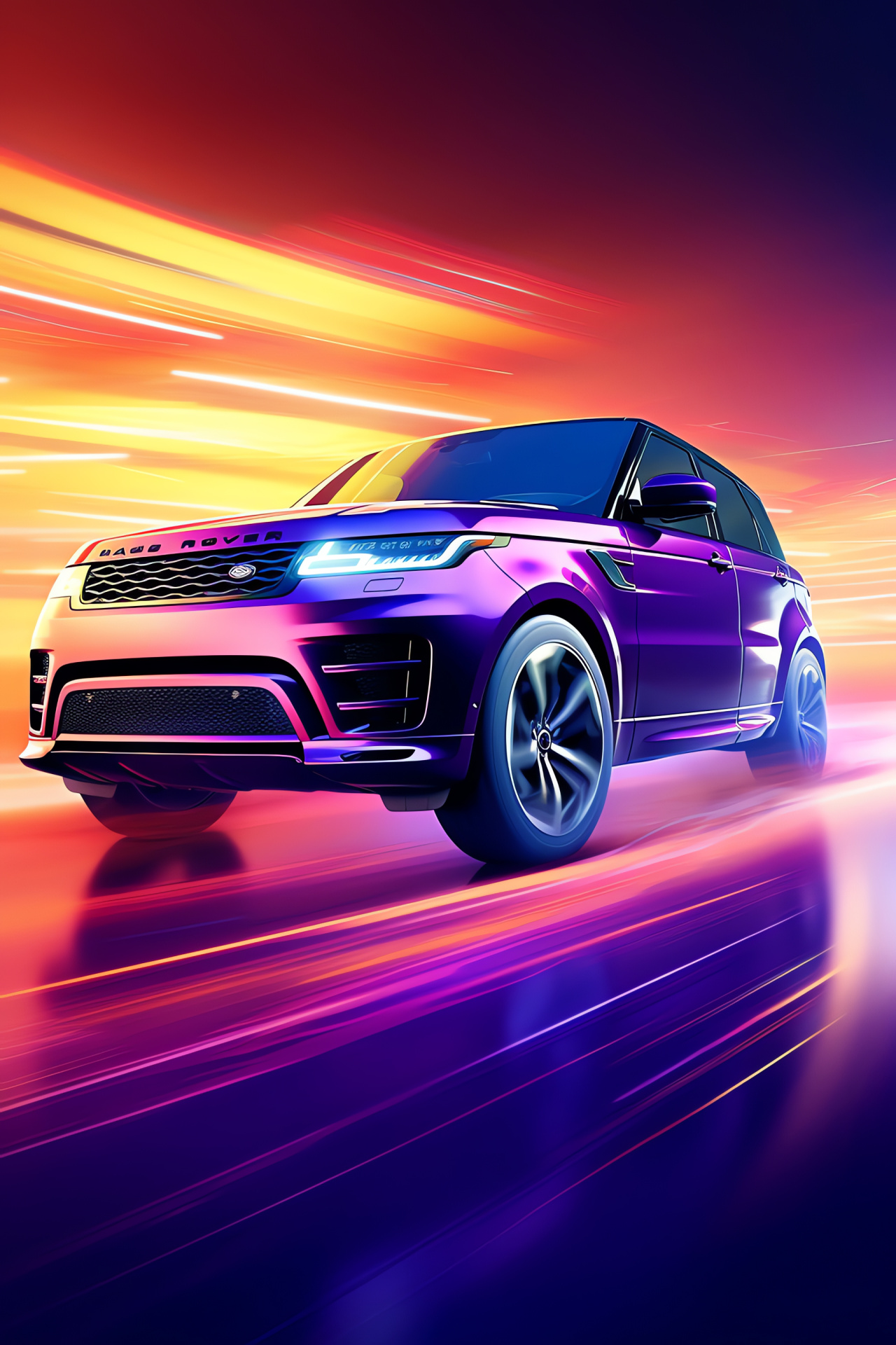 Range Rover Sport 2018, Elevated view, Lavish display, Vibrant palette, Vehicle brilliance, Fluid lines, HD Phone Wallpaper