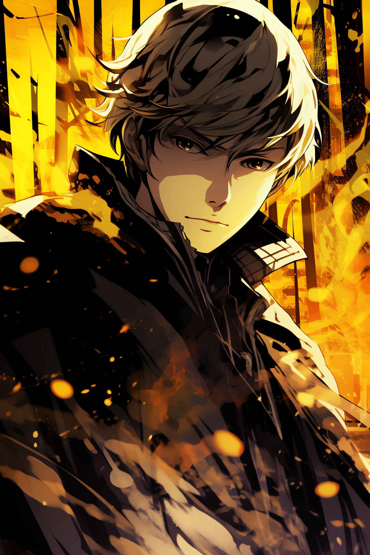 Persona 4 Golden Vita lead, distorted world, dark antagonist, virtual reality, enigmatic passage, HD Phone Image