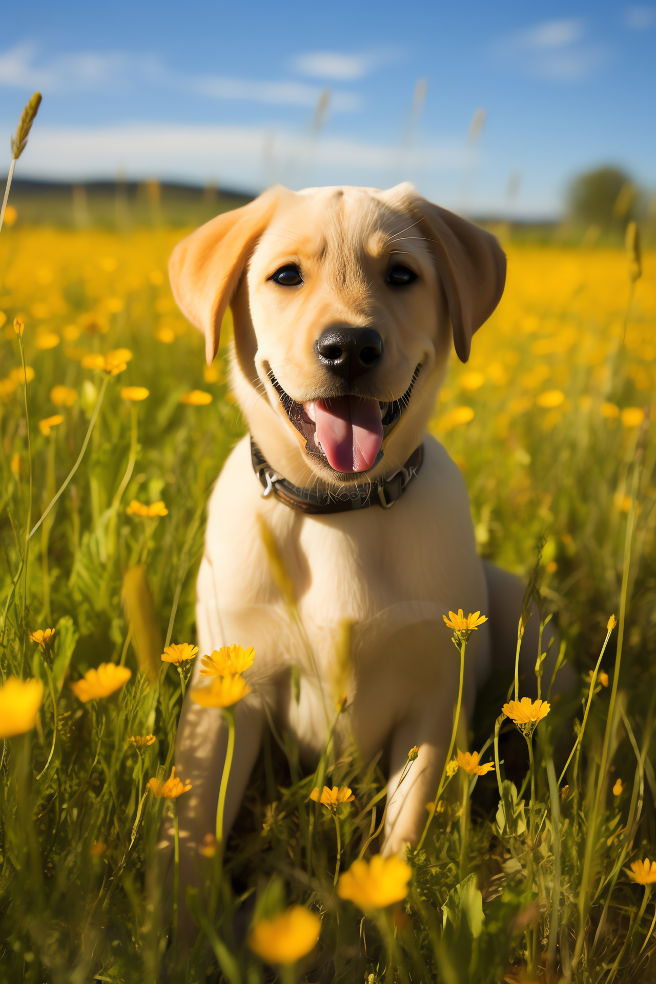 Puppy joy, Canine youth, Innocent gaze, Abundant meadows, Soft fur, HD Phone Wallpaper