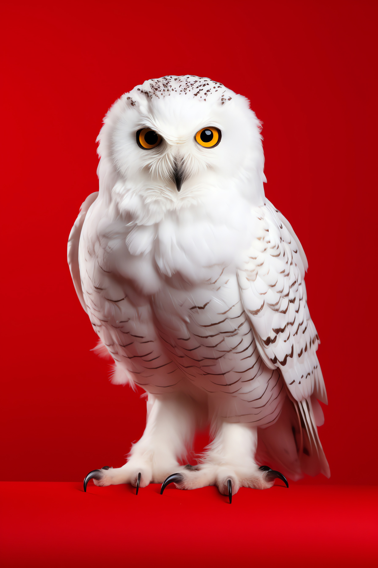 White Owl juvenile, Newborn avian wonder, Green gaze, Forest dweller, Owl wisdom, HD Phone Image