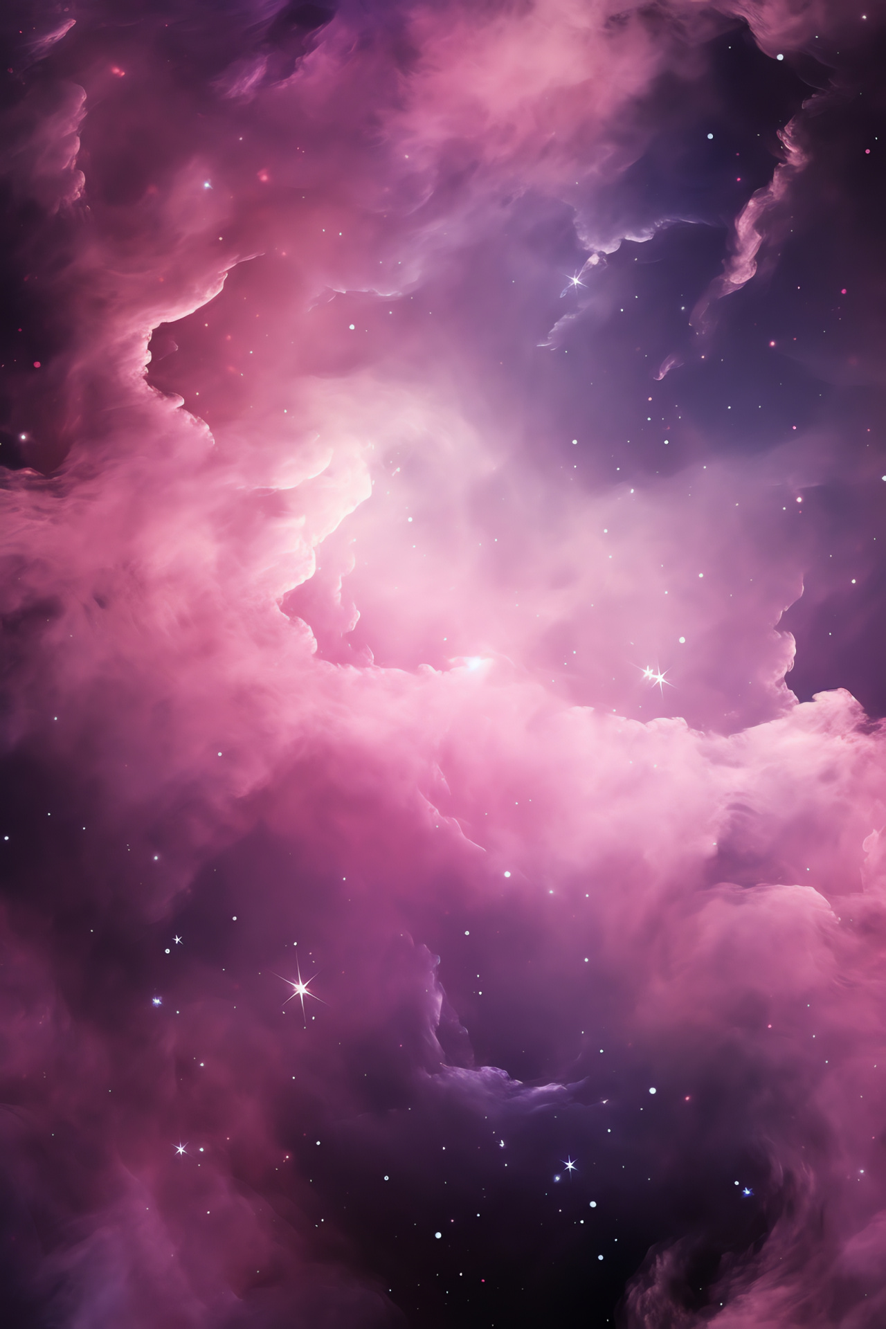 Pink cosmos, Galactic core, Star field, Universe panorama, Celestial design, HD Phone Wallpaper