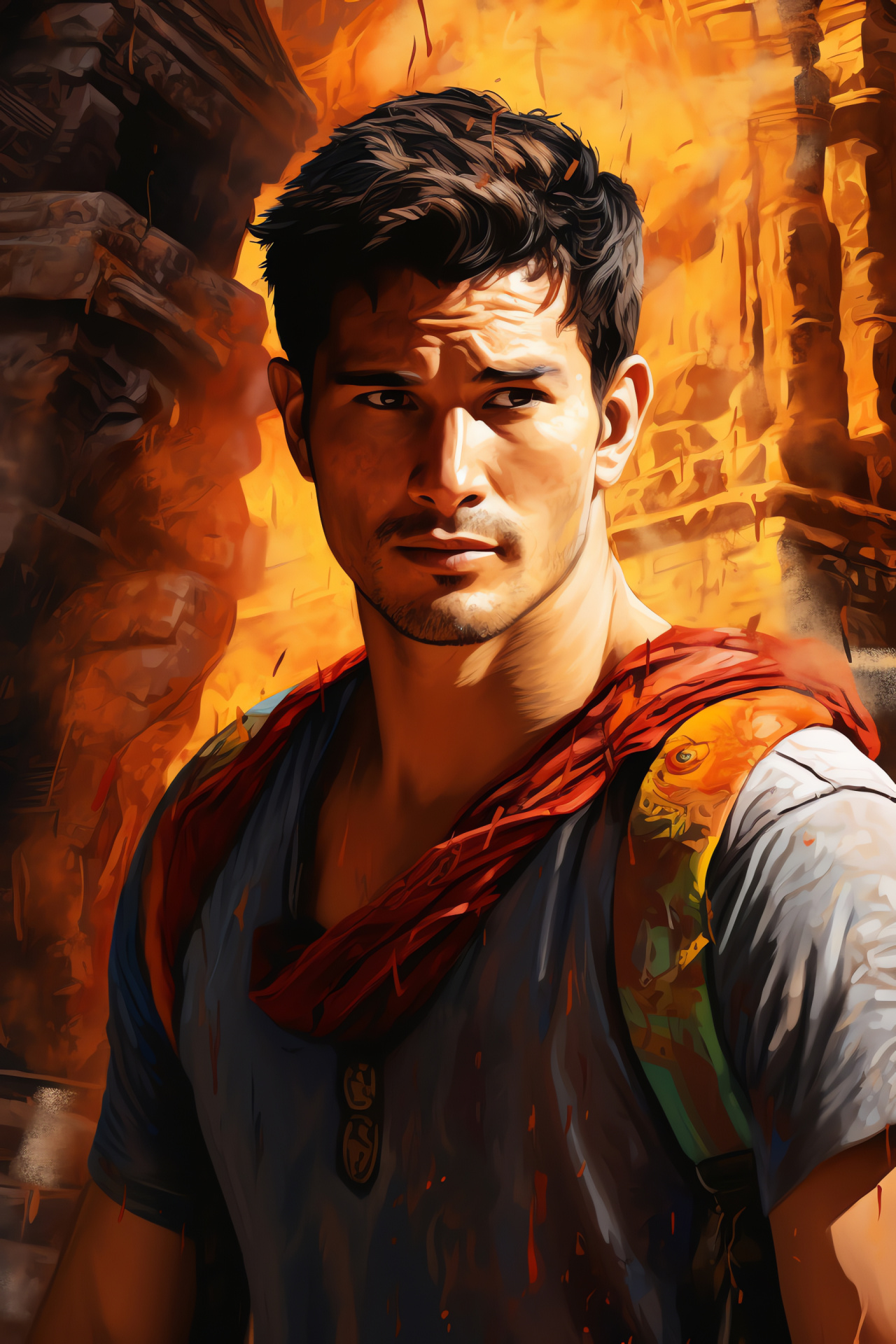 Uncharted 2 monastery, Protagonist Drake, Himalayan retreat, Hidden truths, Historic hangings, HD Phone Image