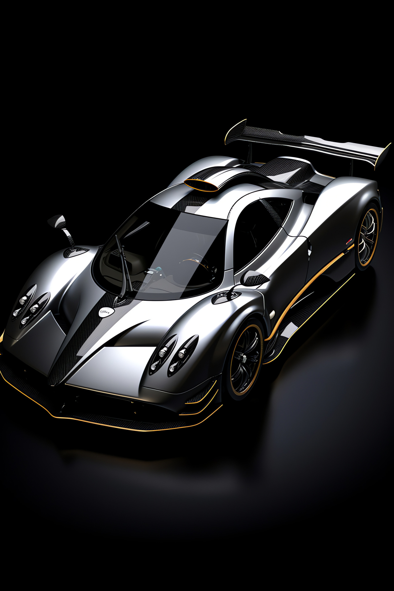 Pagani Zonda F, Urban sophistication, Metallic contrast, Automotive art, Silver accents, HD Phone Wallpaper