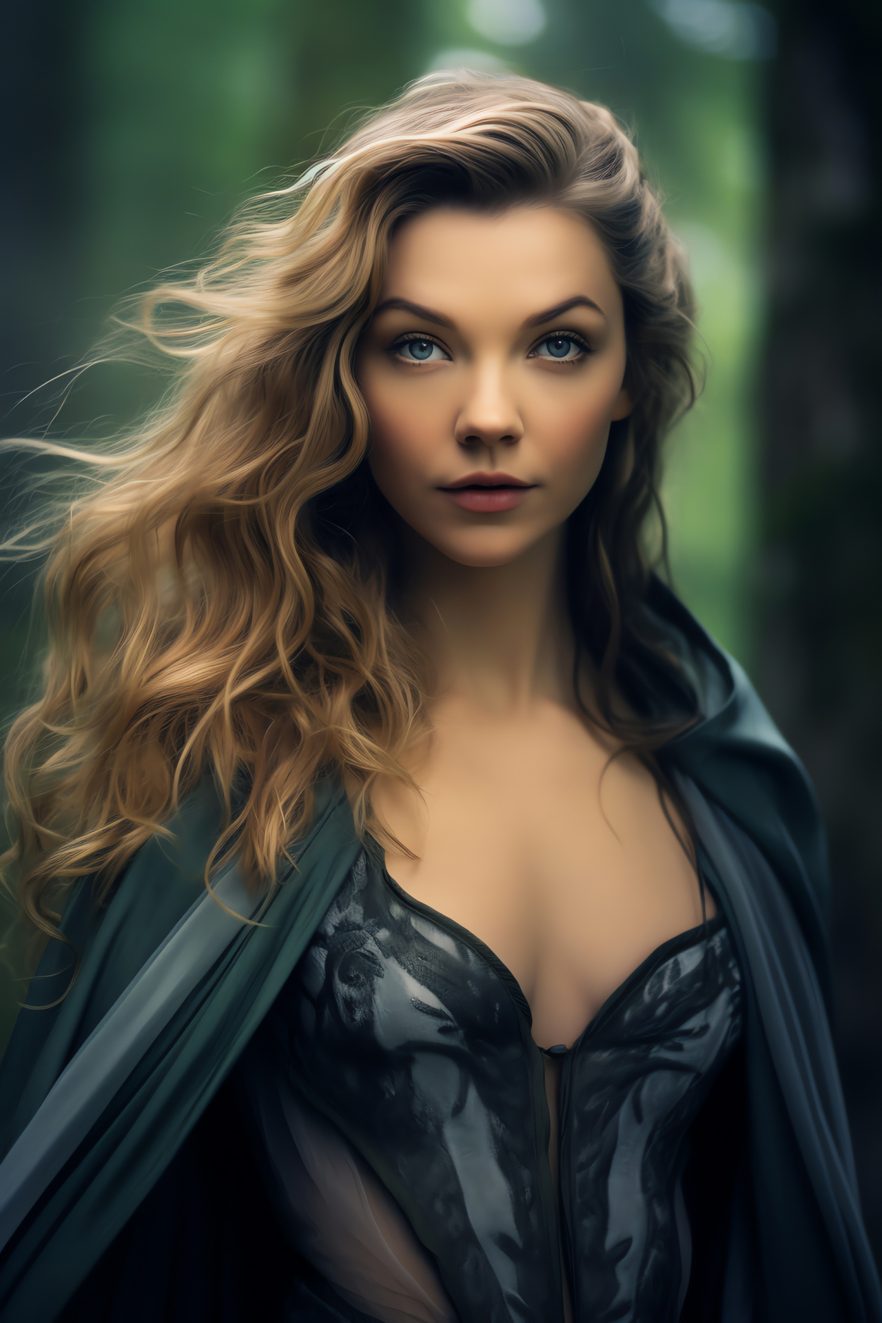 Natalie Dormer, Fantasy film actress, Medieval attire, Enchanted forest, British actress, HD Phone Image