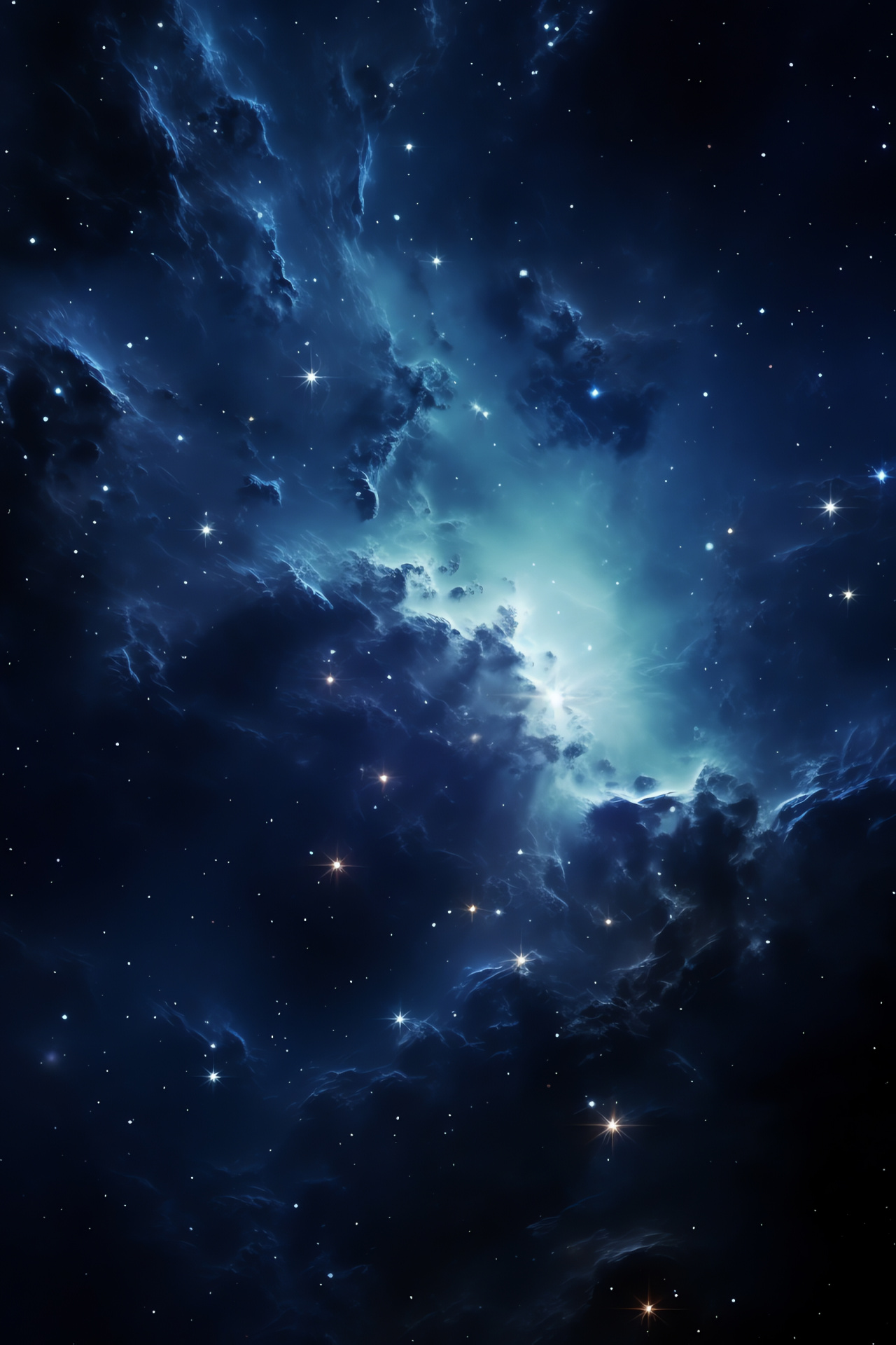 Galaxy cluster, Interstellar compilation, Outer realms, Celestial bodies, Deep space blue, HD Phone Wallpaper