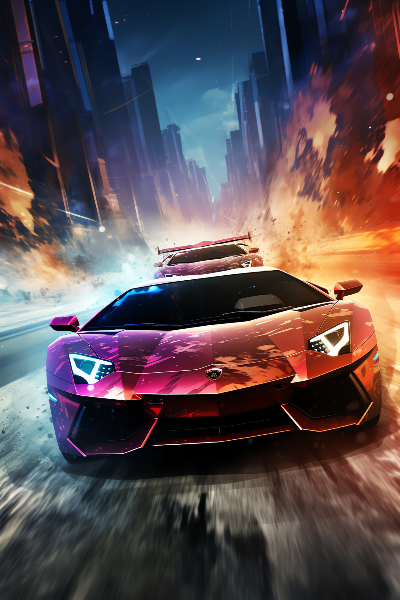 Need For Speed Most Wanted game, Blacklist racers, Lamborghini Aventador vehicle, Ferrari 458 Italia car, Racing excitement, HD Phone Image