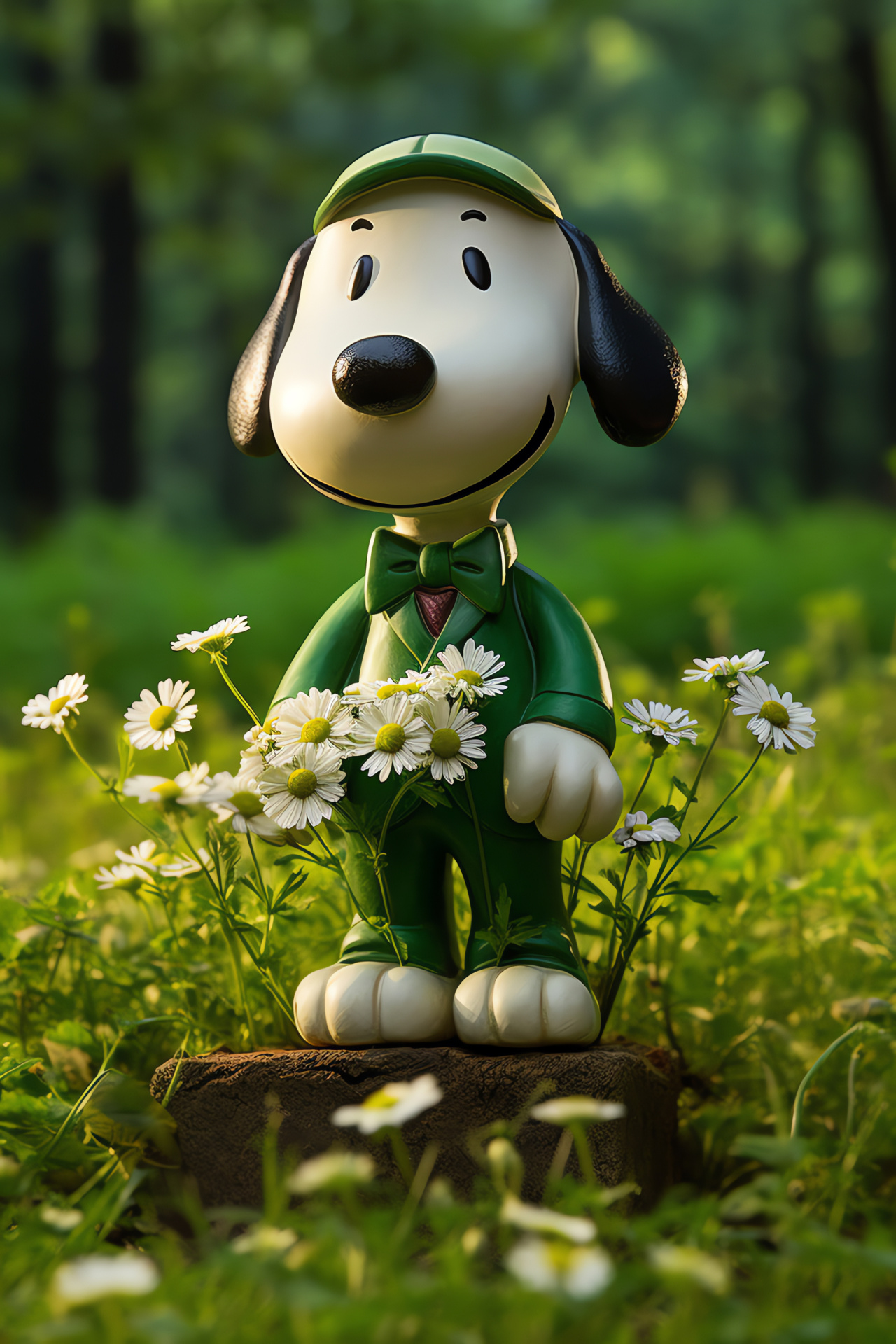 Snoopy comic, March festivity, Emerald accessory, Verdure patch, Blossoming flora, HD Phone Wallpaper