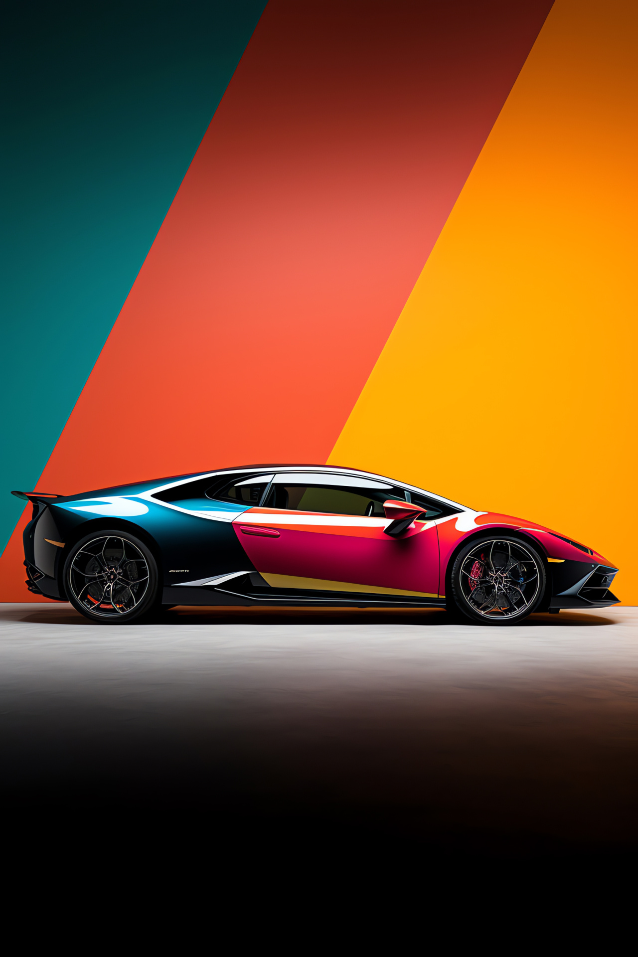 Lamborghini Huracan EVO RWD, Agile design, Bicolor contrast, Tri-tone milieu, HD Phone Wallpaper