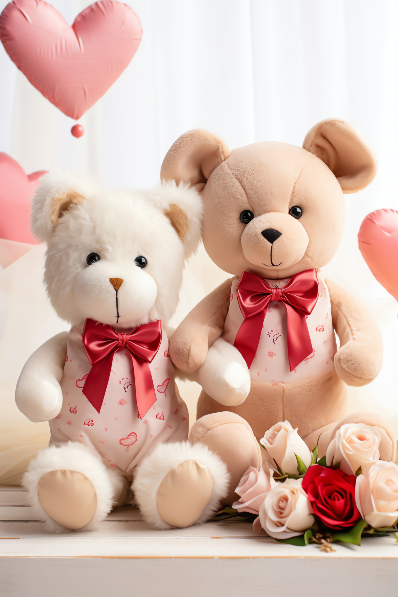 Romantic soft toys, Prime teddy bear collections, Companion animals, Cushioned heart decorations, Plush rabbit, HD Phone Wallpaper