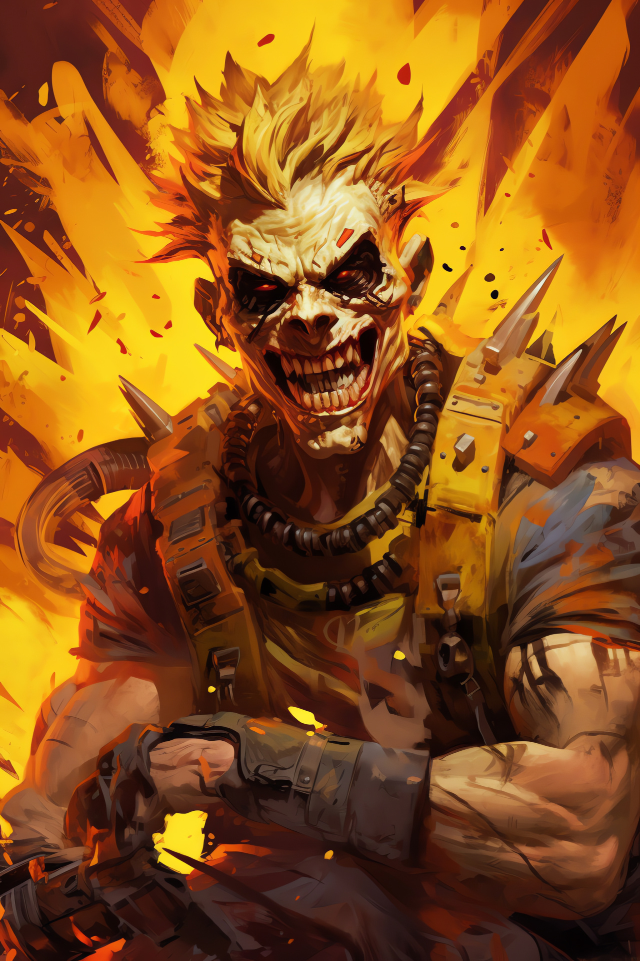 Junkrat's mayhem, Chaotic battlefield, Explosive traps, Scrapyard gear, Overwatch excitement, HD Phone Wallpaper