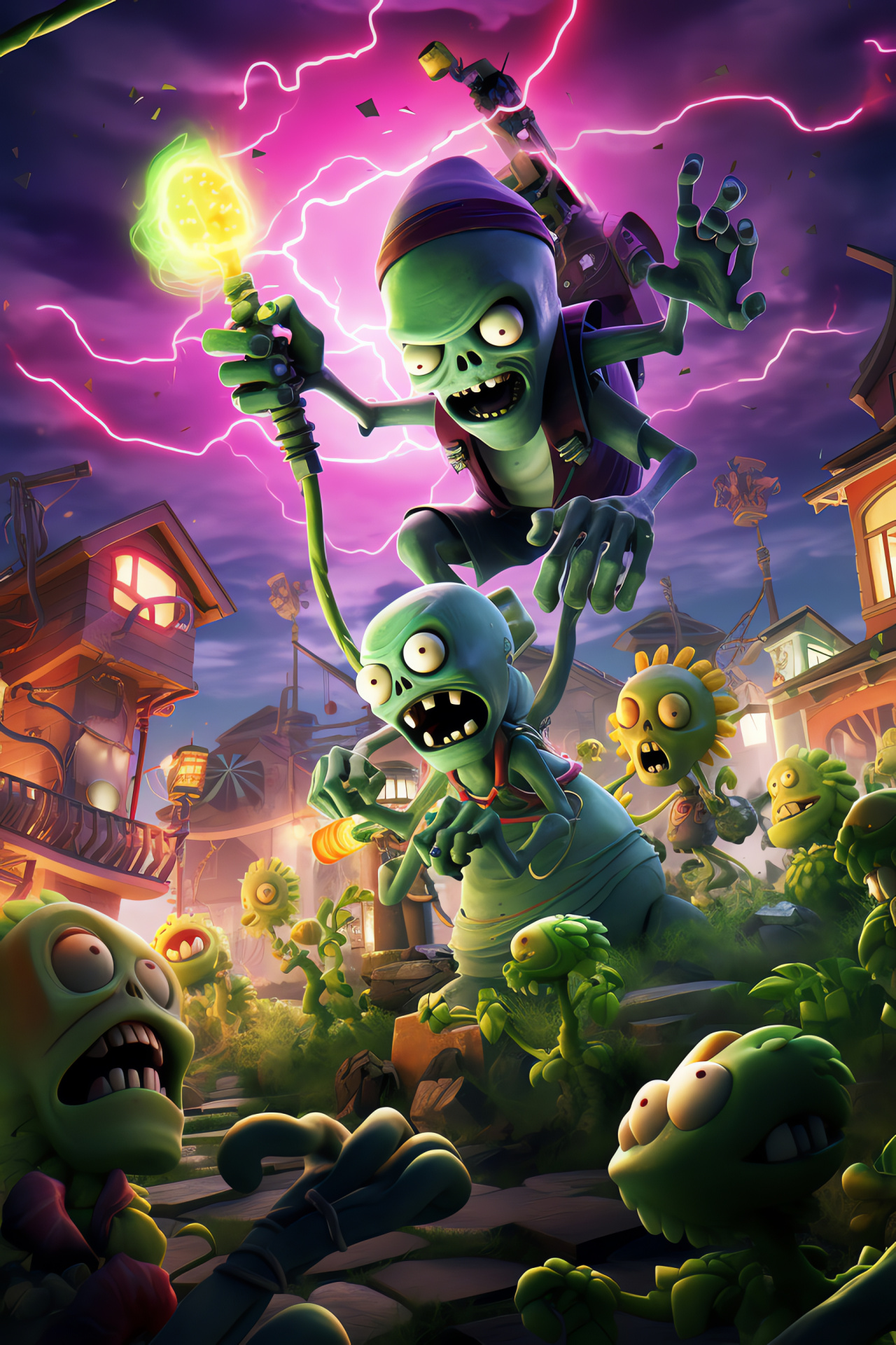 Animated PvZ antagonists, Mighty Super Brainz, Scheming Imp, Buccaneer Captain Deadbeard, undead squad, HD Phone Wallpaper