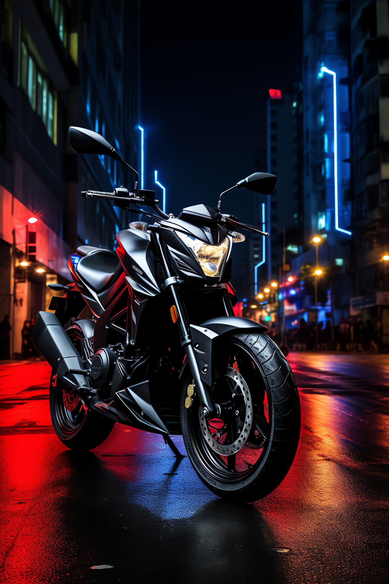 Suzuki Gixxer SF, Shanghai cityscape, Asian motorbiking, Urban rider, Modern streets, HD Phone Image