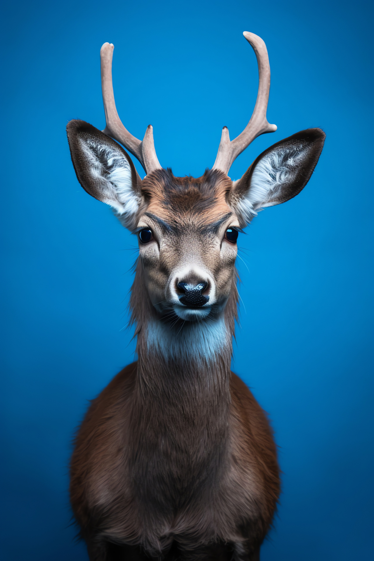 Young reindeer, arctic wildlife, calm deer, natural fauna portrait, serene animal photography, HD Phone Image